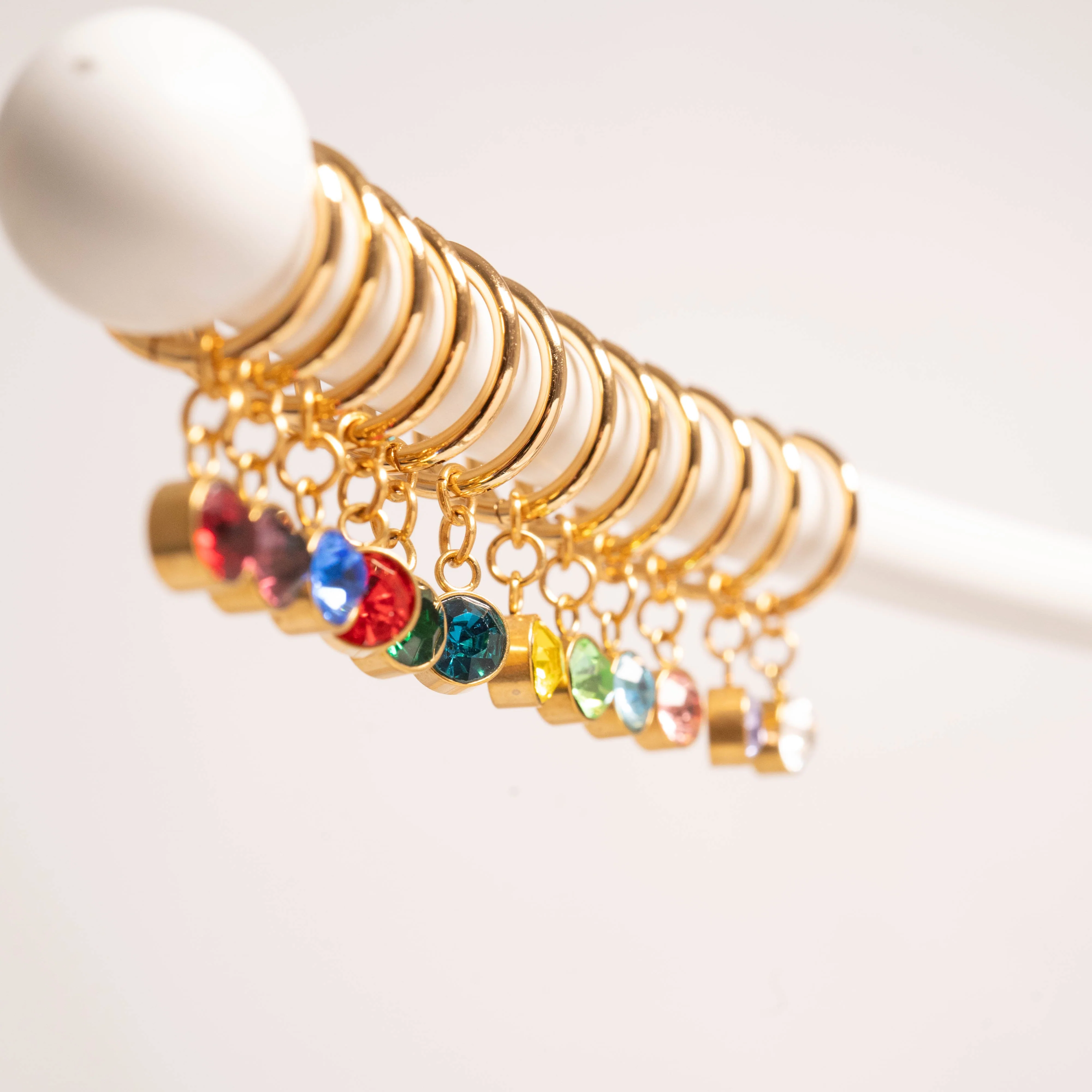 18K Gold PVD Birthstone Huggie Earrings / ERJ0074 - Image 10