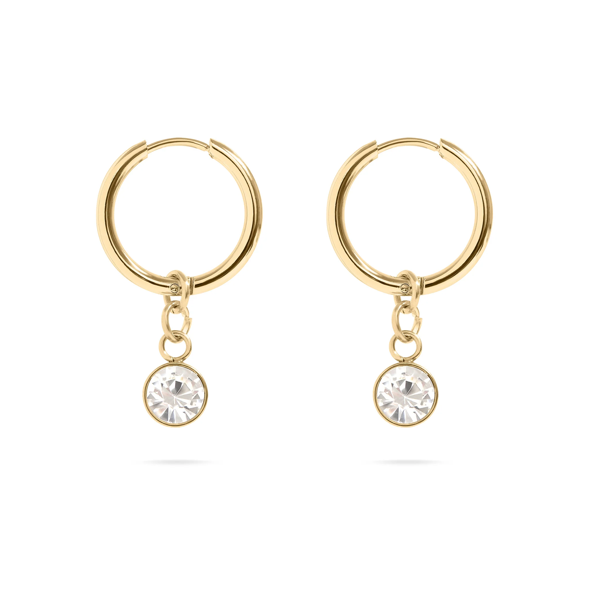 18K Gold PVD Birthstone Huggie Earrings / ERJ0074 - Image 6