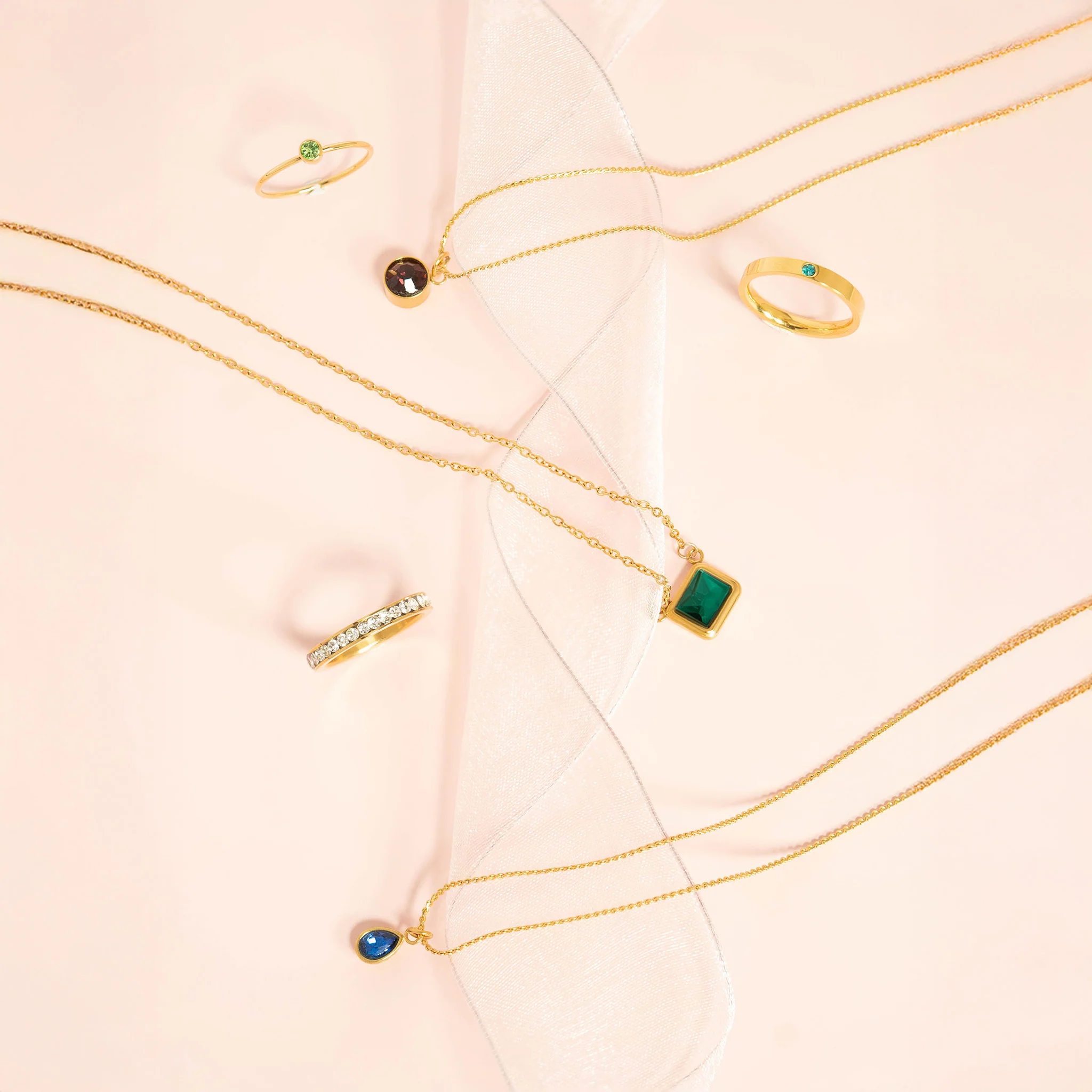 18K Gold PVD Stainless Steel Birthstone Engravable Stacking Ring / ZRJ1004 - Image 13