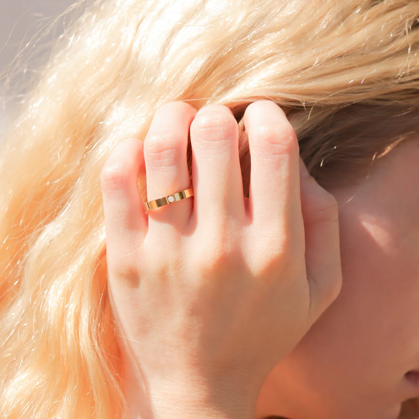 18K Gold PVD Stainless Steel Birthstone Engravable Stacking Ring / ZRJ1004 - Image 20