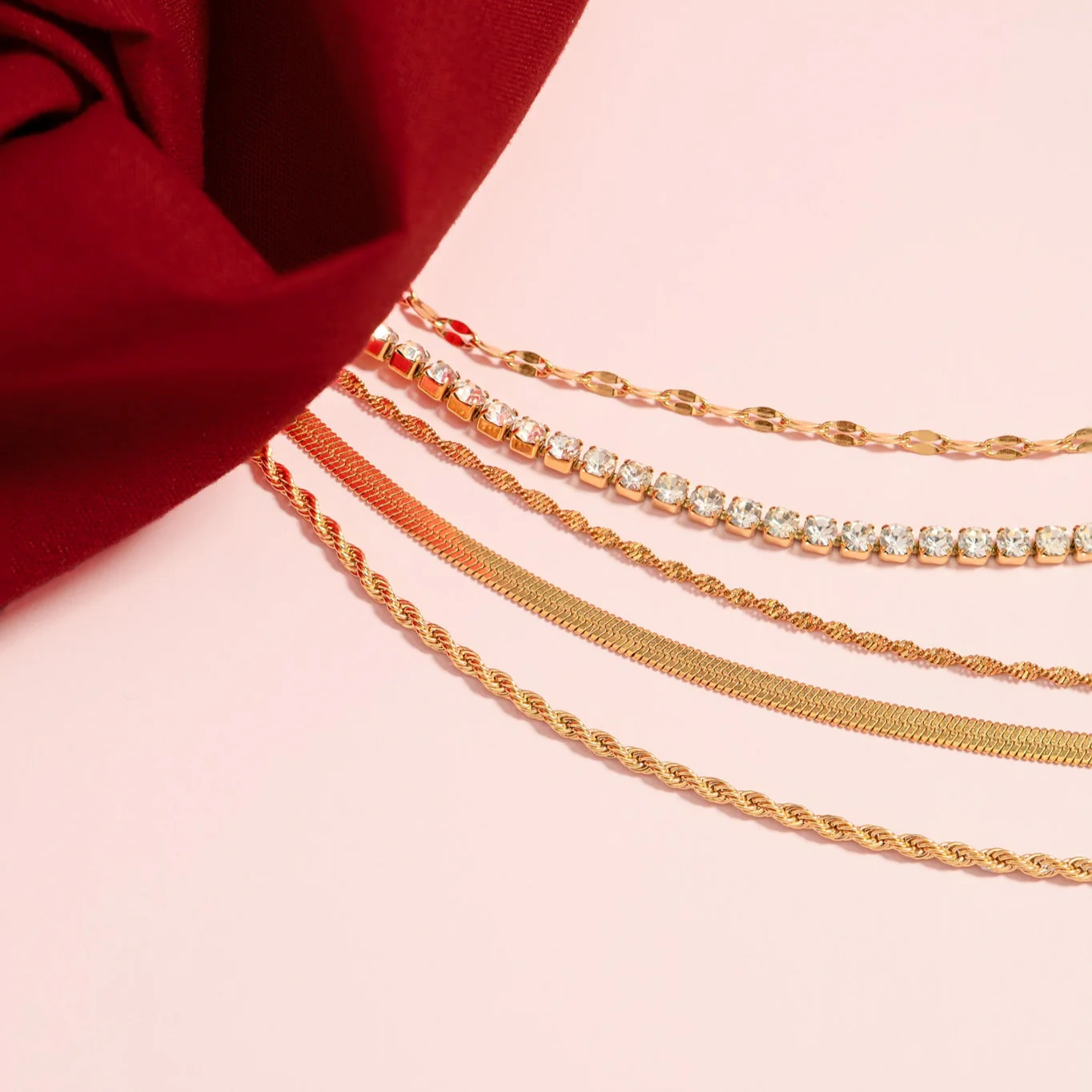 18K Gold PVD Stainless Steel CZ Tennis Chain Necklace / TNN0002 - Image 7