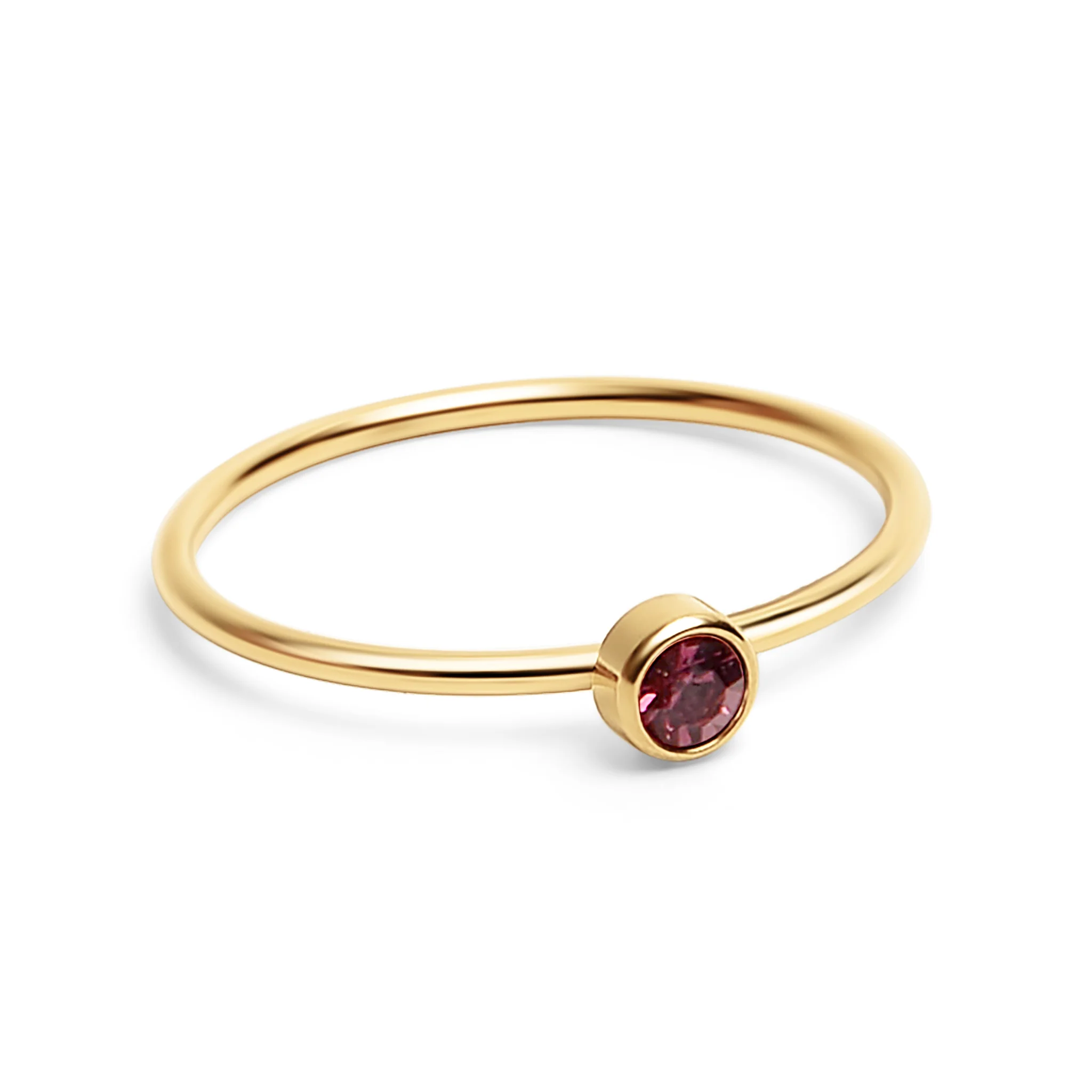 18K Gold PVD Stainless Steel Birthstone Stacking Ring / ZRJ1001 - Image 10