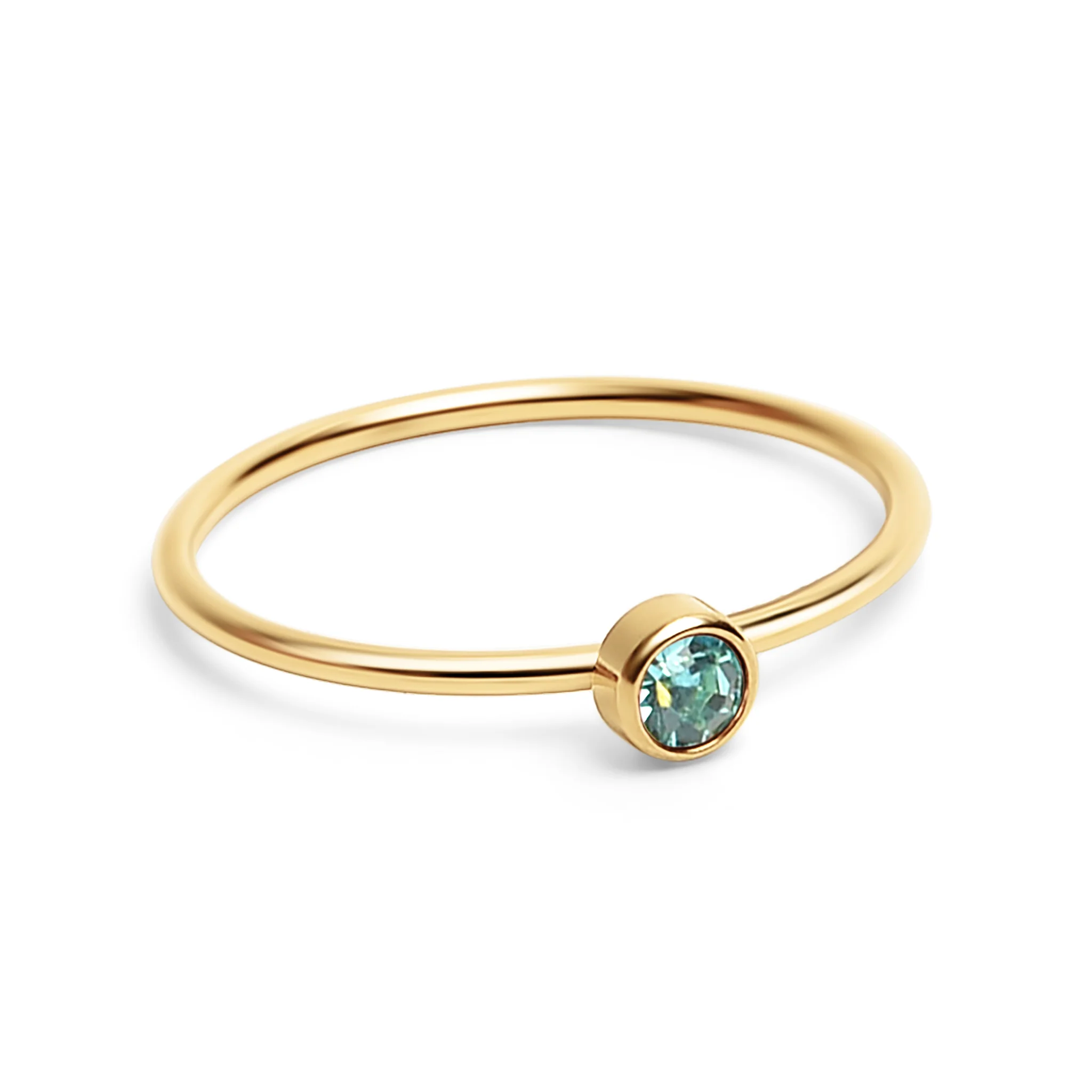 18K Gold PVD Stainless Steel Birthstone Stacking Ring / ZRJ1001 - Image 11