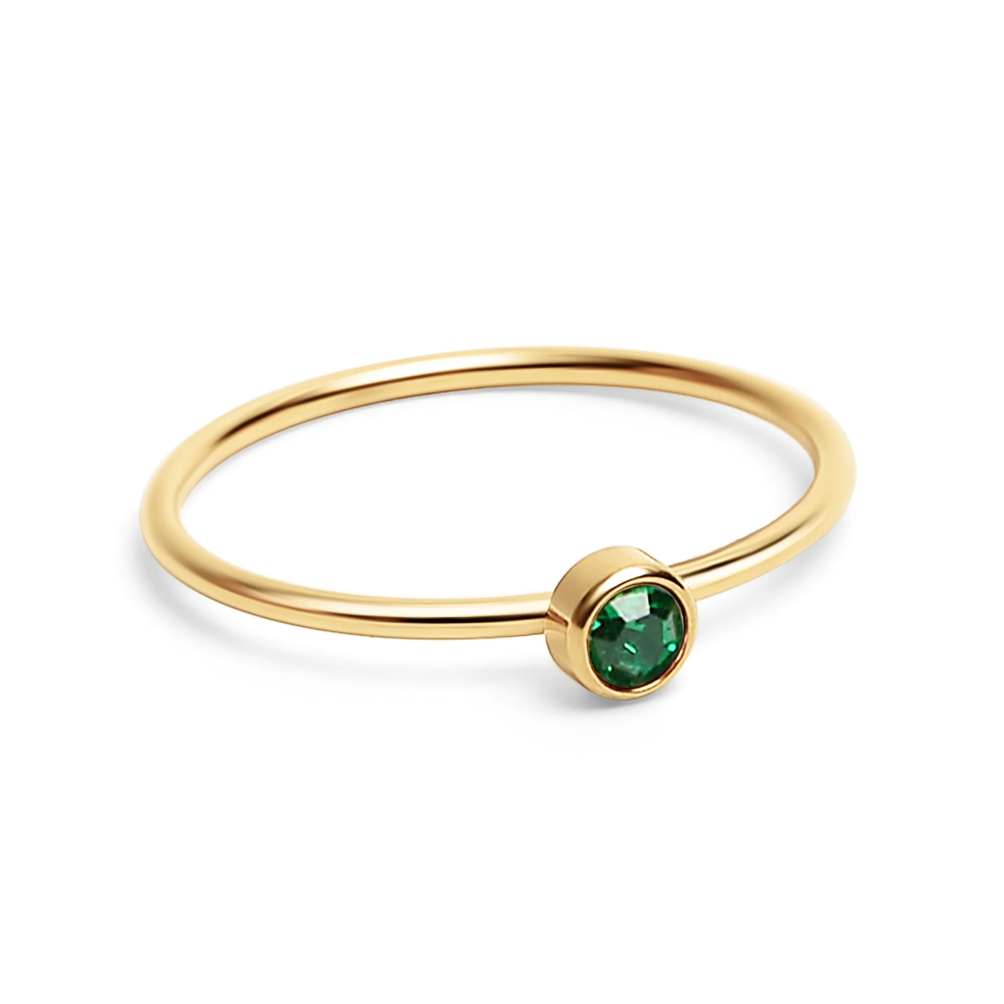 18K Gold PVD Stainless Steel Birthstone Stacking Ring / ZRJ1001 - Image 13