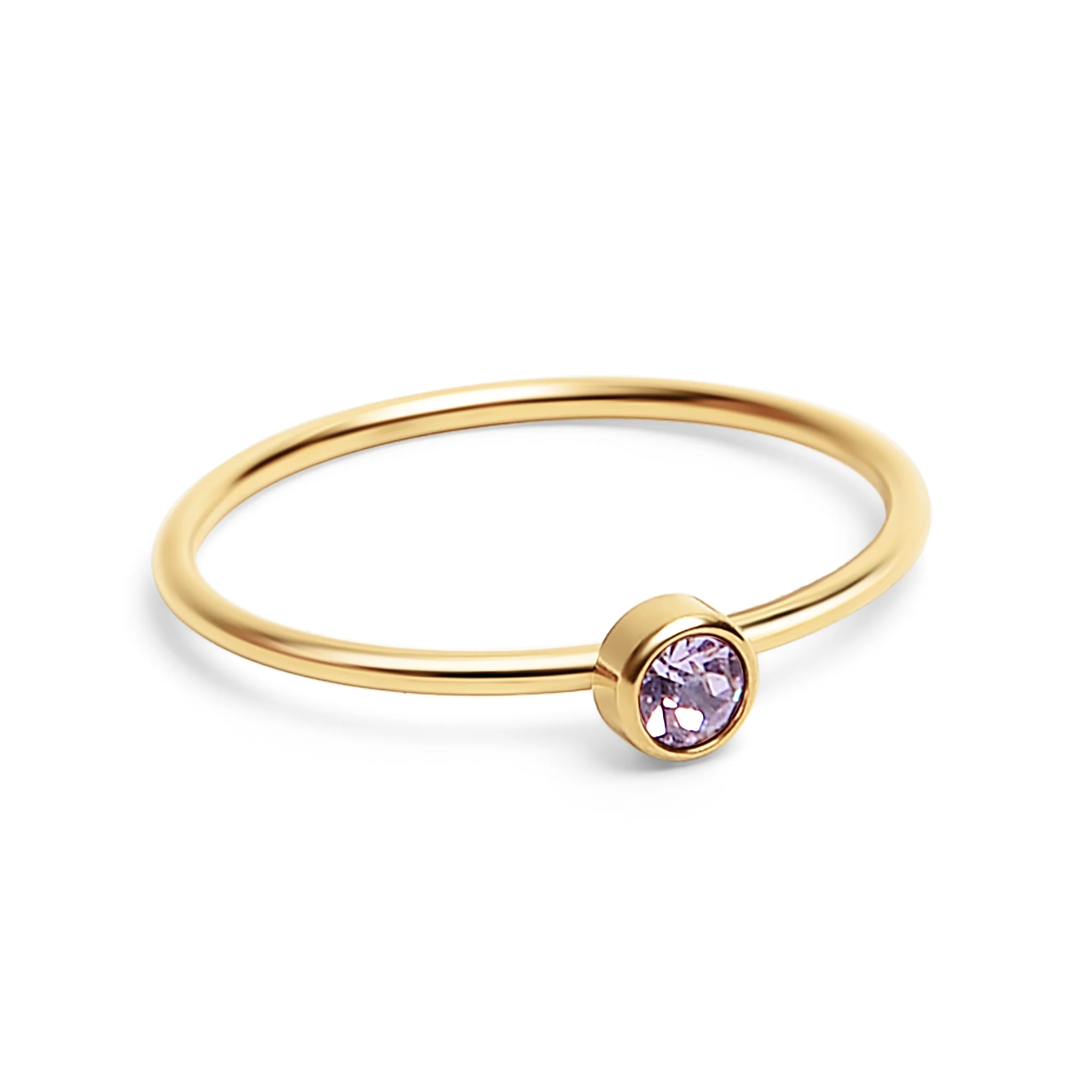 18K Gold PVD Stainless Steel Birthstone Stacking Ring / ZRJ1001 - Image 14