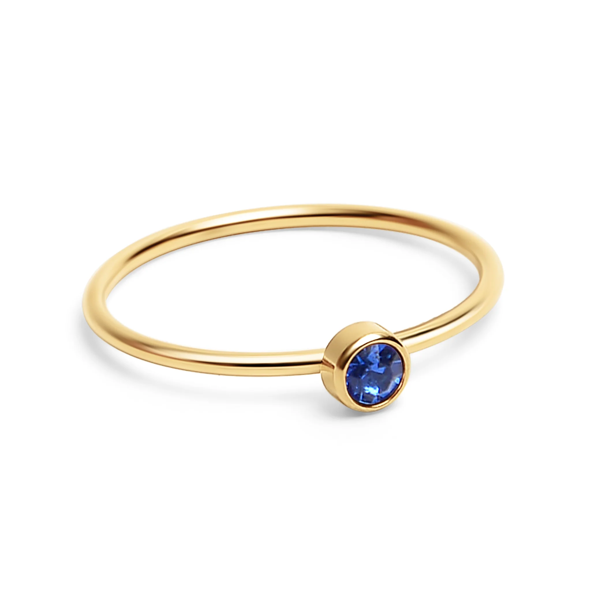 18K Gold PVD Stainless Steel Birthstone Stacking Ring / ZRJ1001 - Image 17