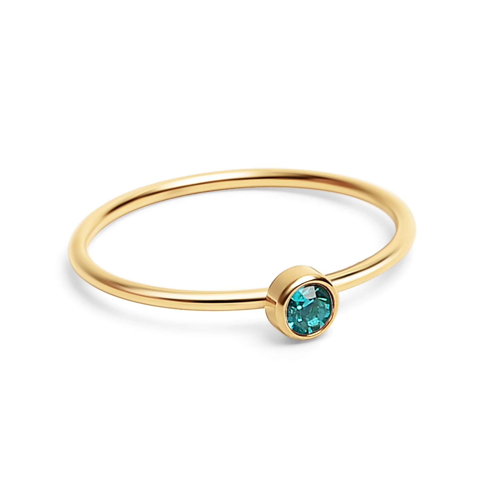 18K Gold PVD Stainless Steel Birthstone Stacking Ring / ZRJ1001 - Image 20