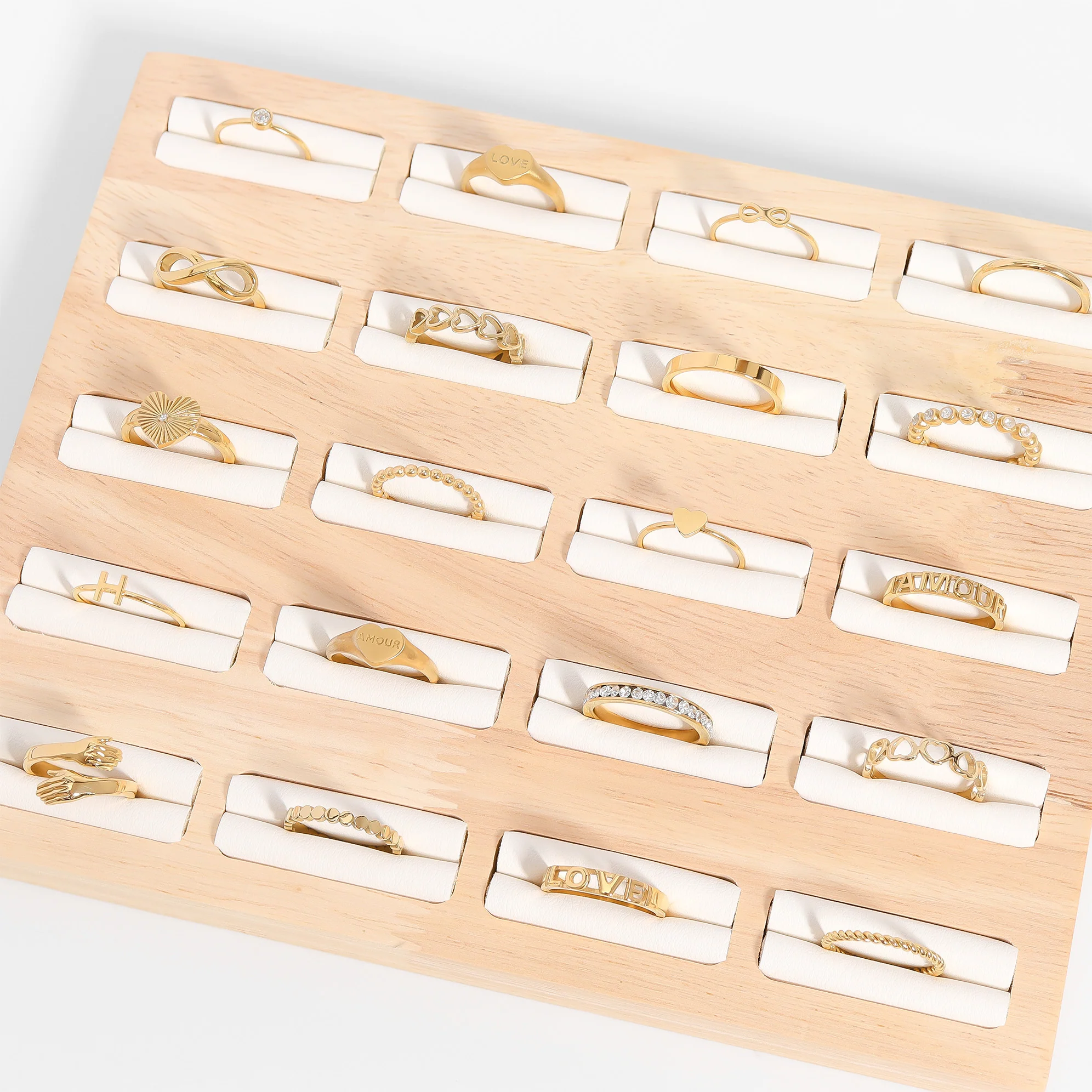 18K Gold PVD Stainless Steel Birthstone Stacking Ring / ZRJ1001 - Image 5