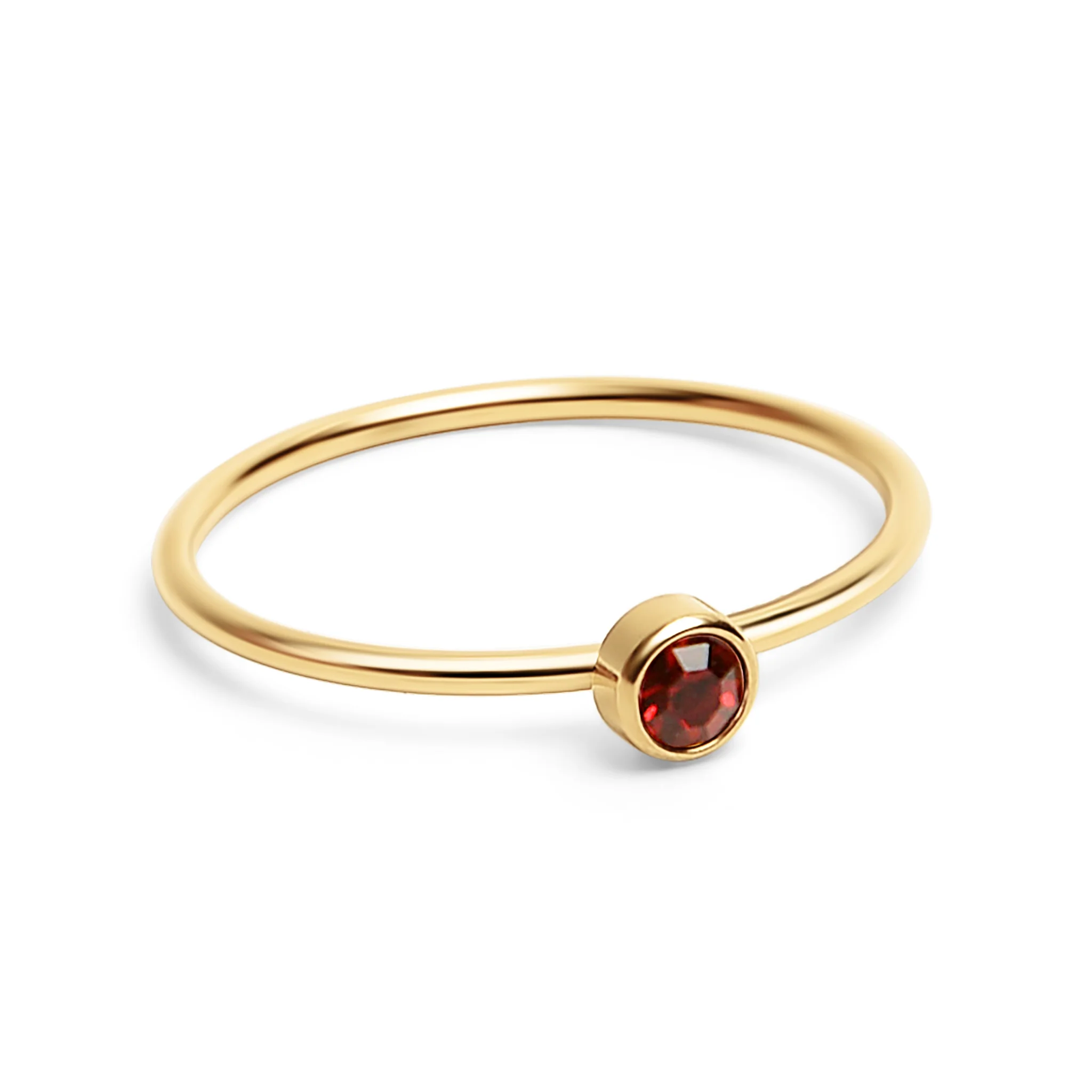 18K Gold PVD Stainless Steel Birthstone Stacking Ring / ZRJ1001 - Image 9