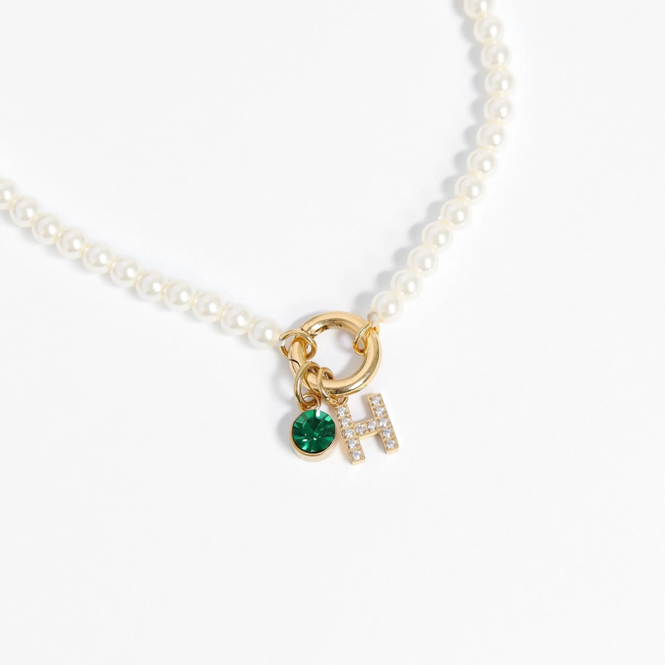 18K Gold PVD Stainless Steel Pave Set CZ Initial Letter Charms / PDC9021 - Image 4