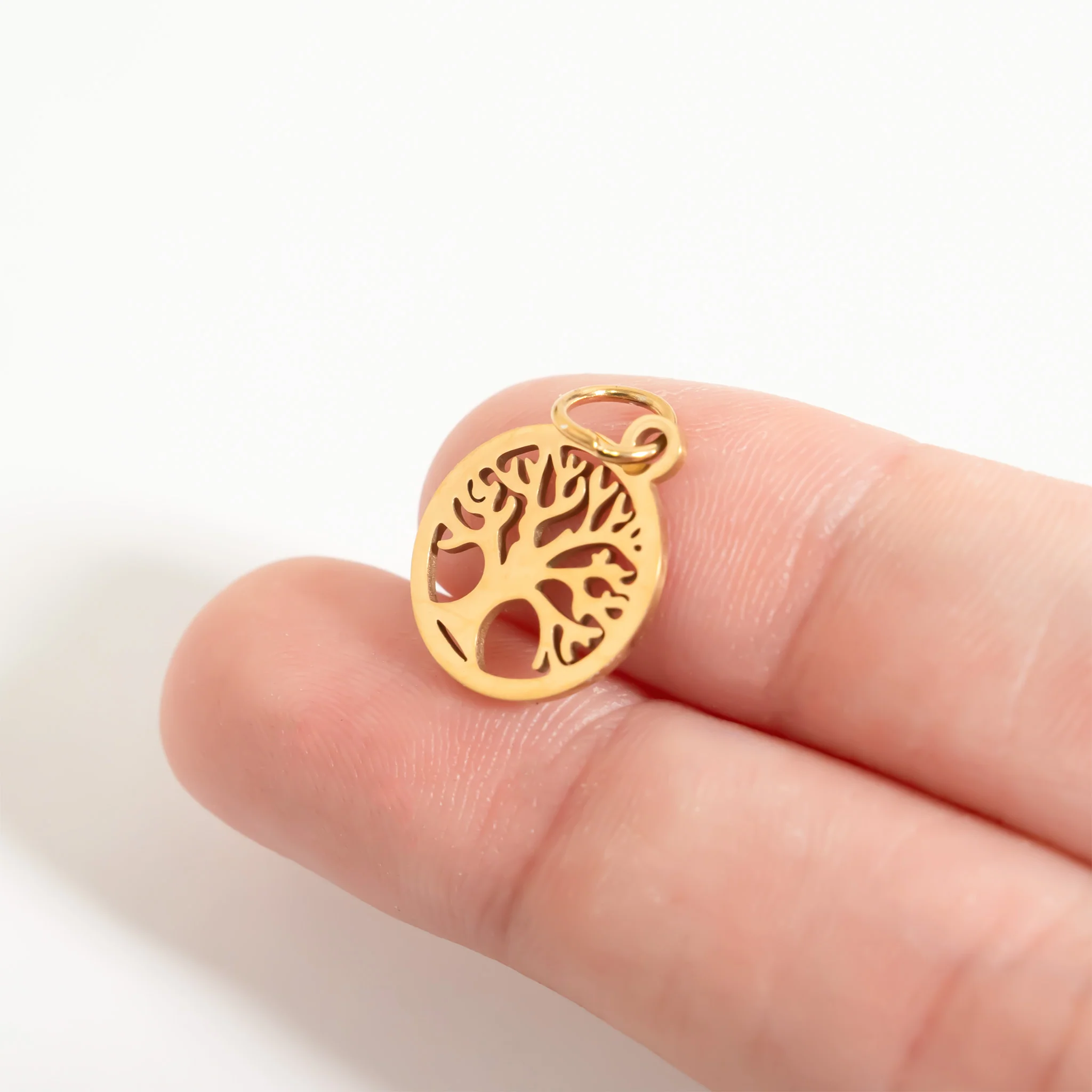 18K Gold PVD Coated Stainless Steel Tree of Life Charm / PDC9011 - Image 4