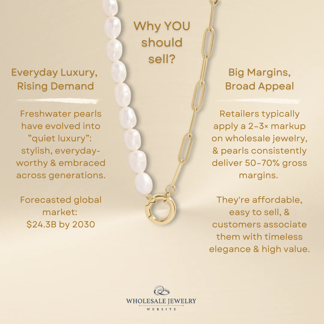 18K Gold PVD Stainless Steel Freshwater Pearl Bow Charm / PDL0291 - Image 15