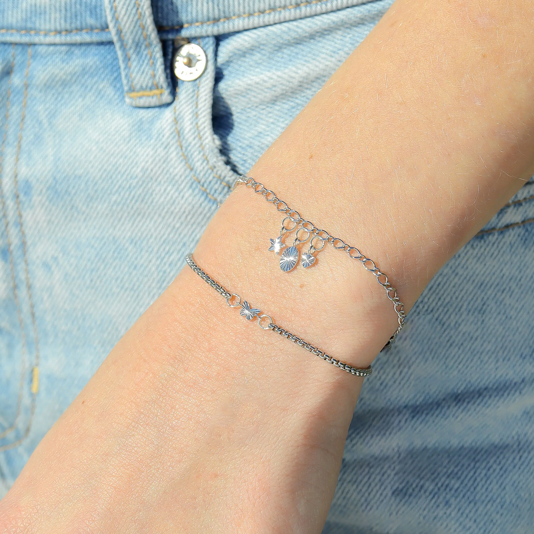 18K Gold PVD Stainless Steel Adjustable Bead Cinch Bolo Chain Bracelet / ENC0006 - Image 5