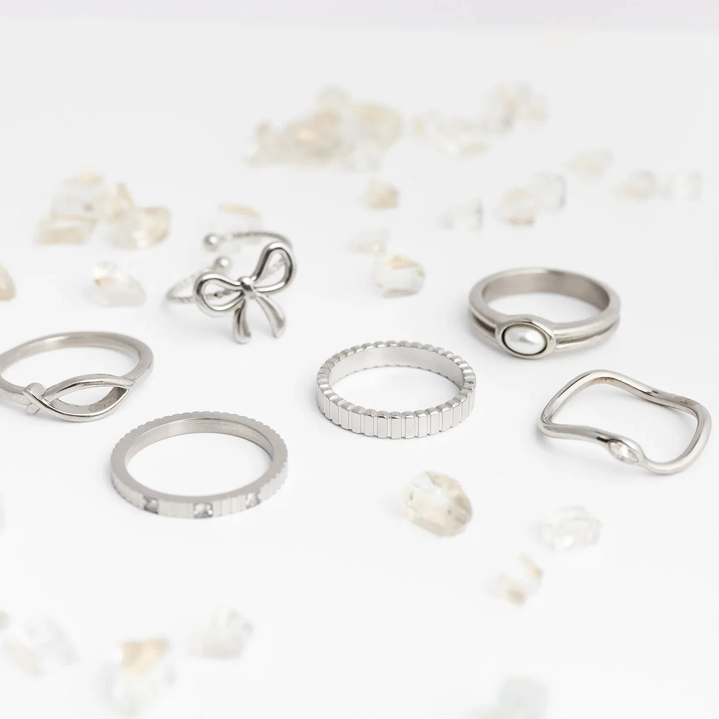 18K Gold PVD Stainless Steel Adjustable Bow Ring / KSS0026 - Image 6