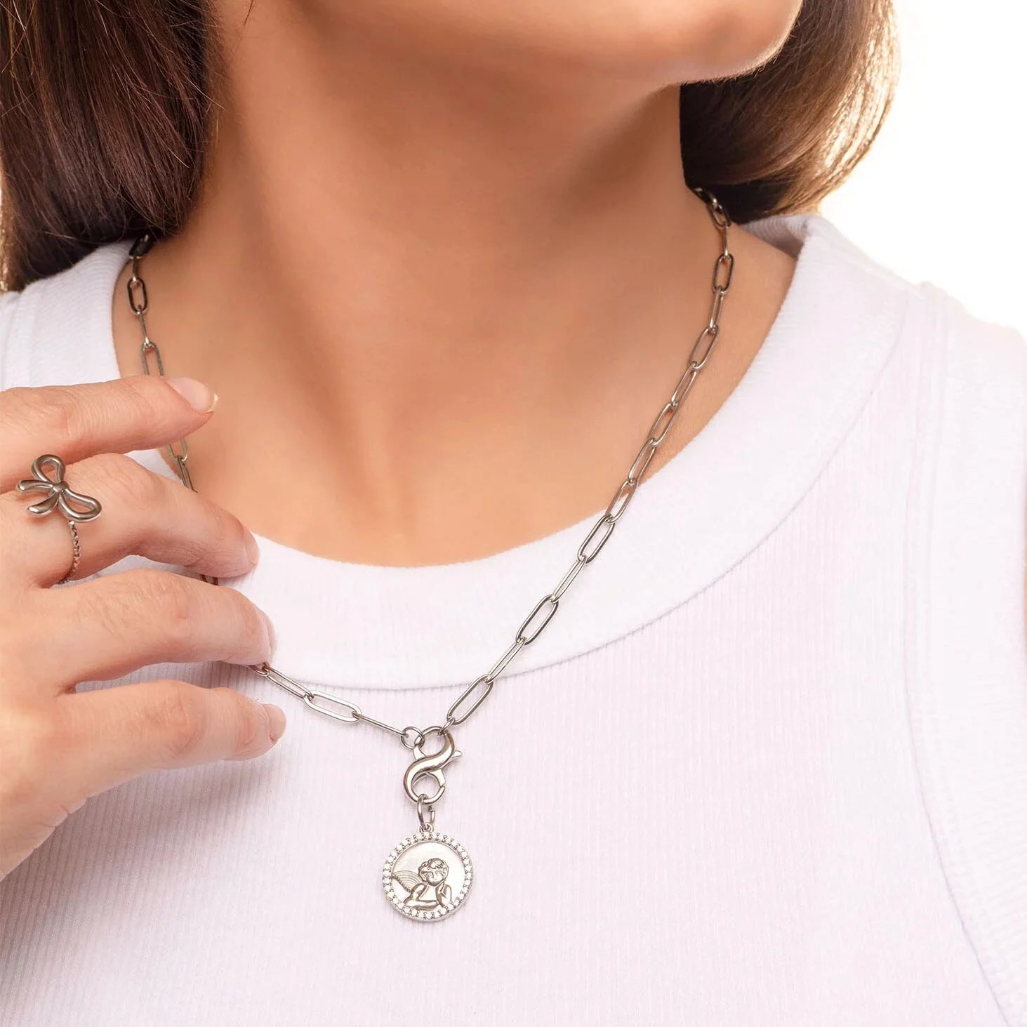 18K Gold PVD Stainless Steel Adjustable Bow Ring / KSS0026 - Image 8