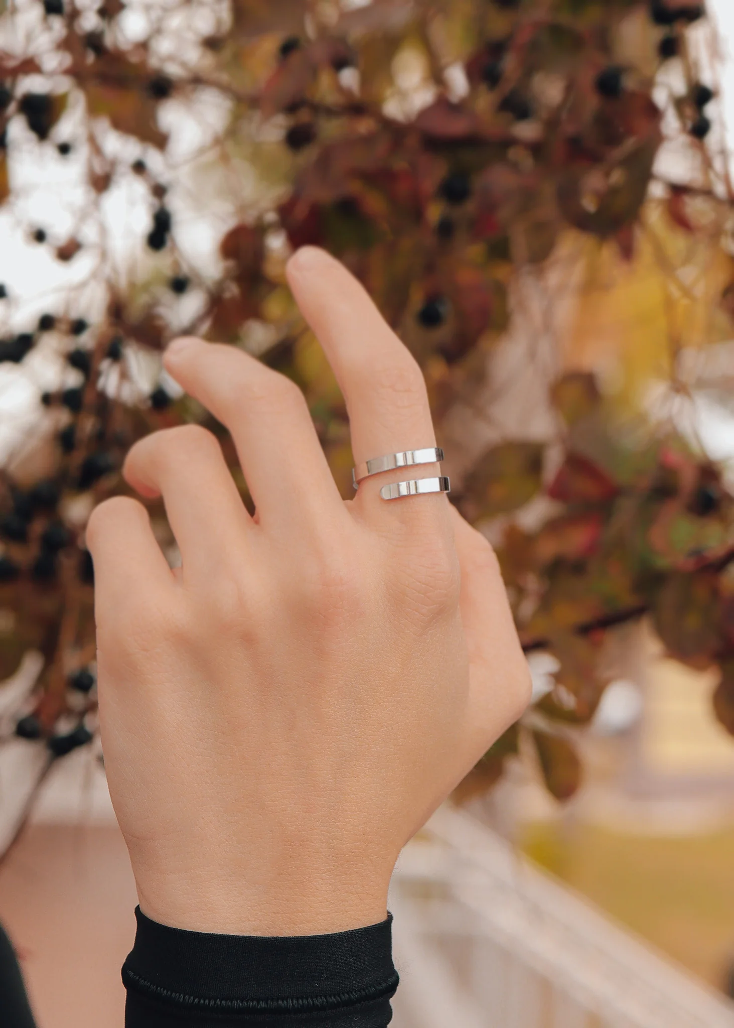 18K Gold PVD Stainless Steel Blank Engravable 2 Name Wrap Ring / ZRJ9016 - Image 7