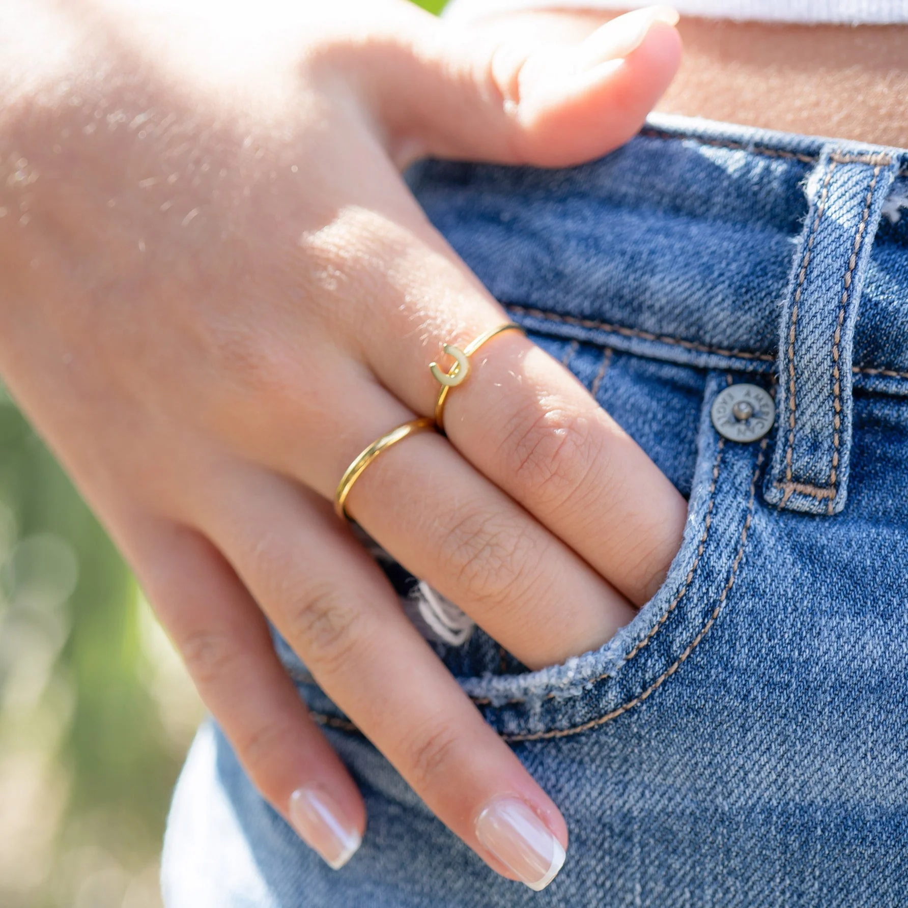 18K Gold PVD Stainless Steel Blank Ring / CFR0264 - Image 20