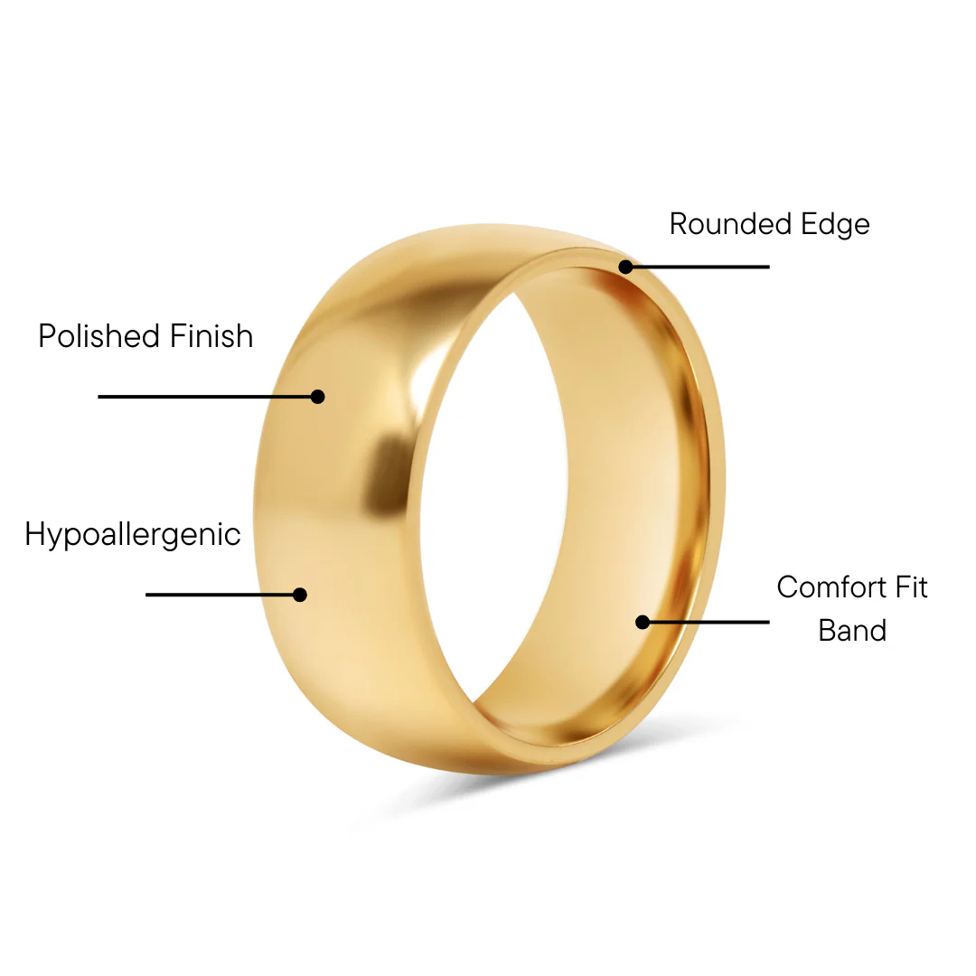 18K Gold PVD Stainless Steel Blank Ring / CFR0264 - Image 3