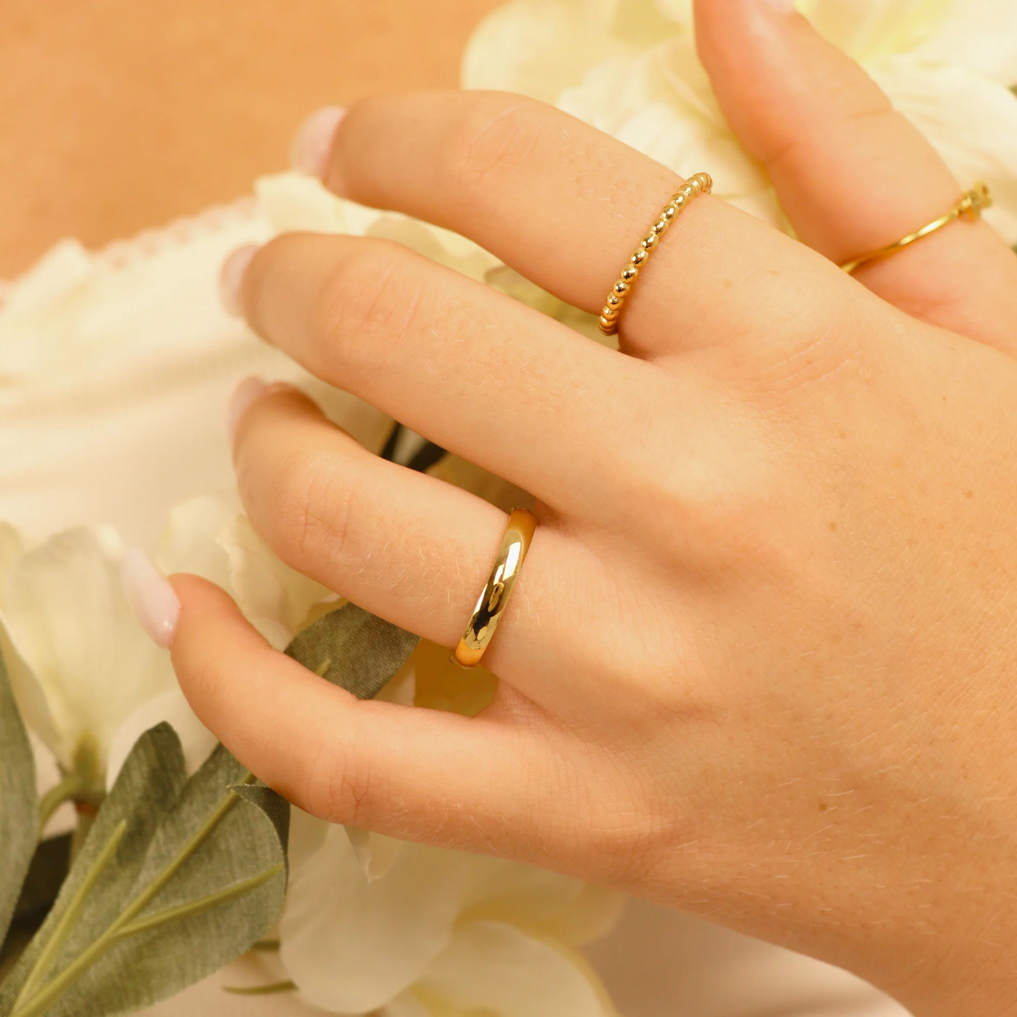 18K Gold PVD Stainless Steel Blank Ring / CFR0264 - Image 6