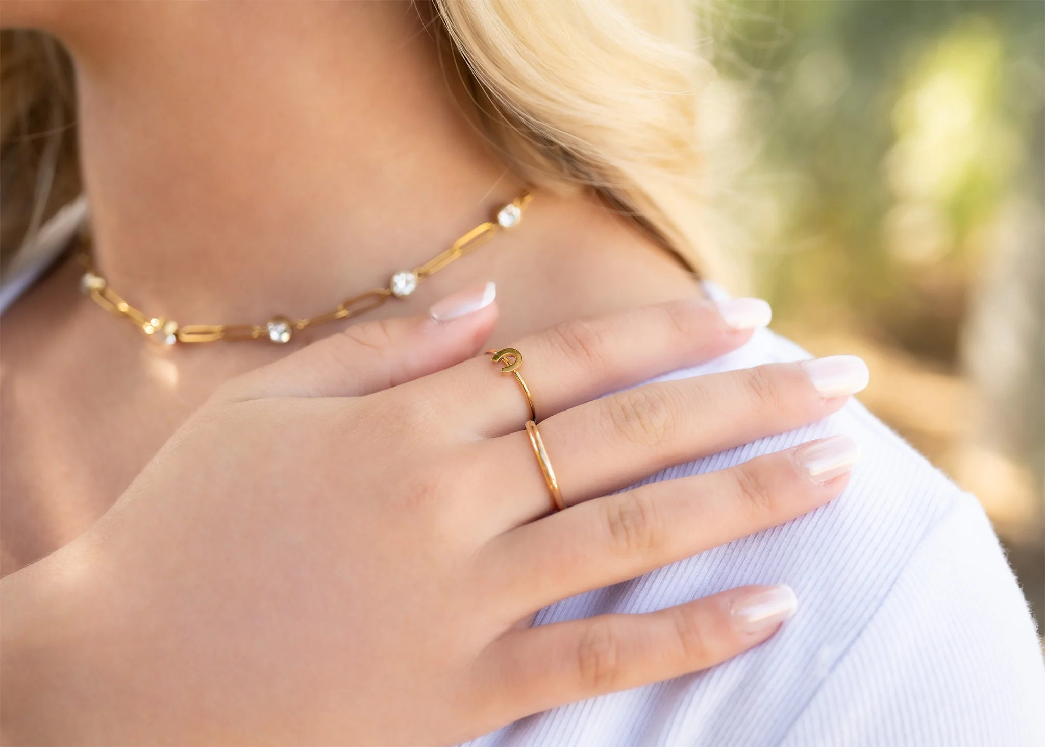 18K Gold PVD Stainless Steel Blank Ring / CFR0264 - Image 7