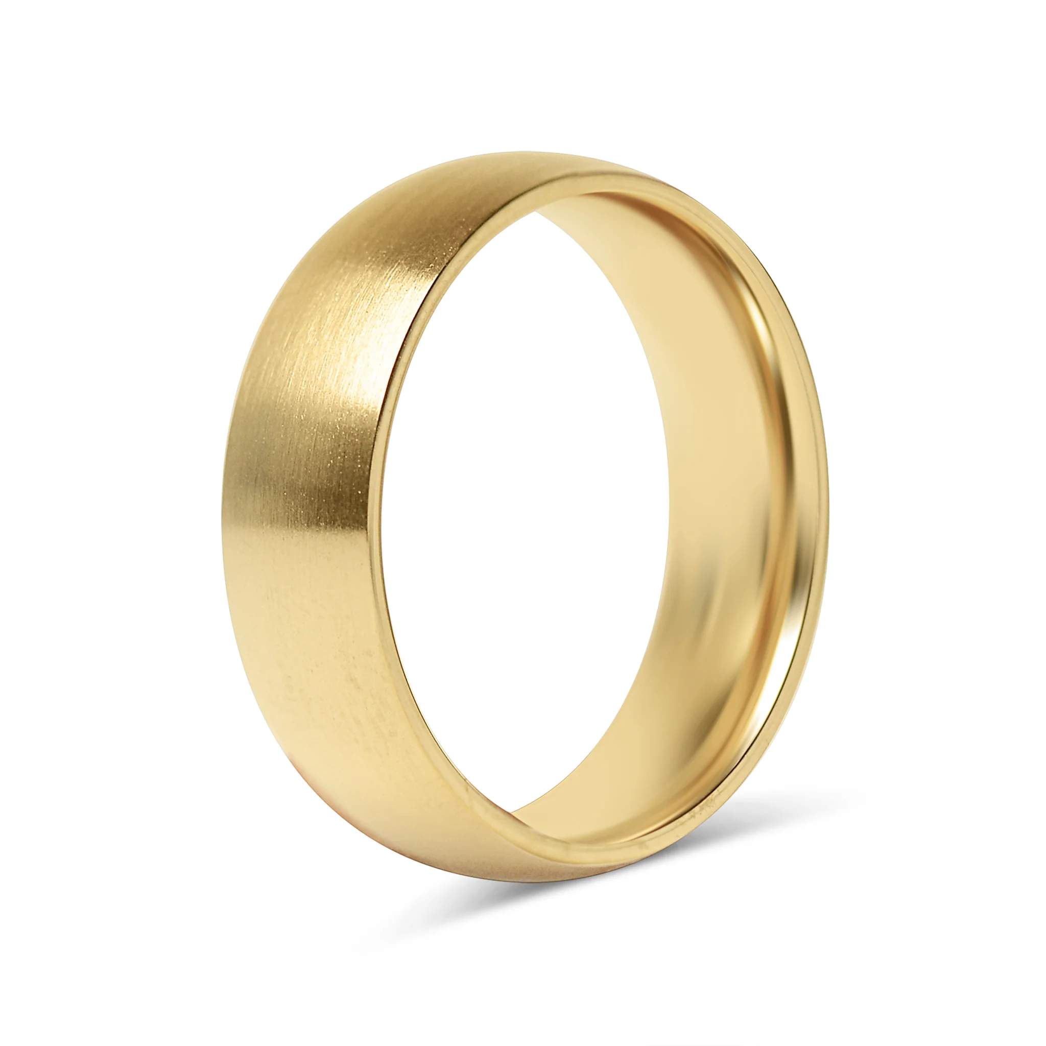 18K Gold PVD Stainless Steel Brushed Matte Blank Ring / CFR7030 - Image 7