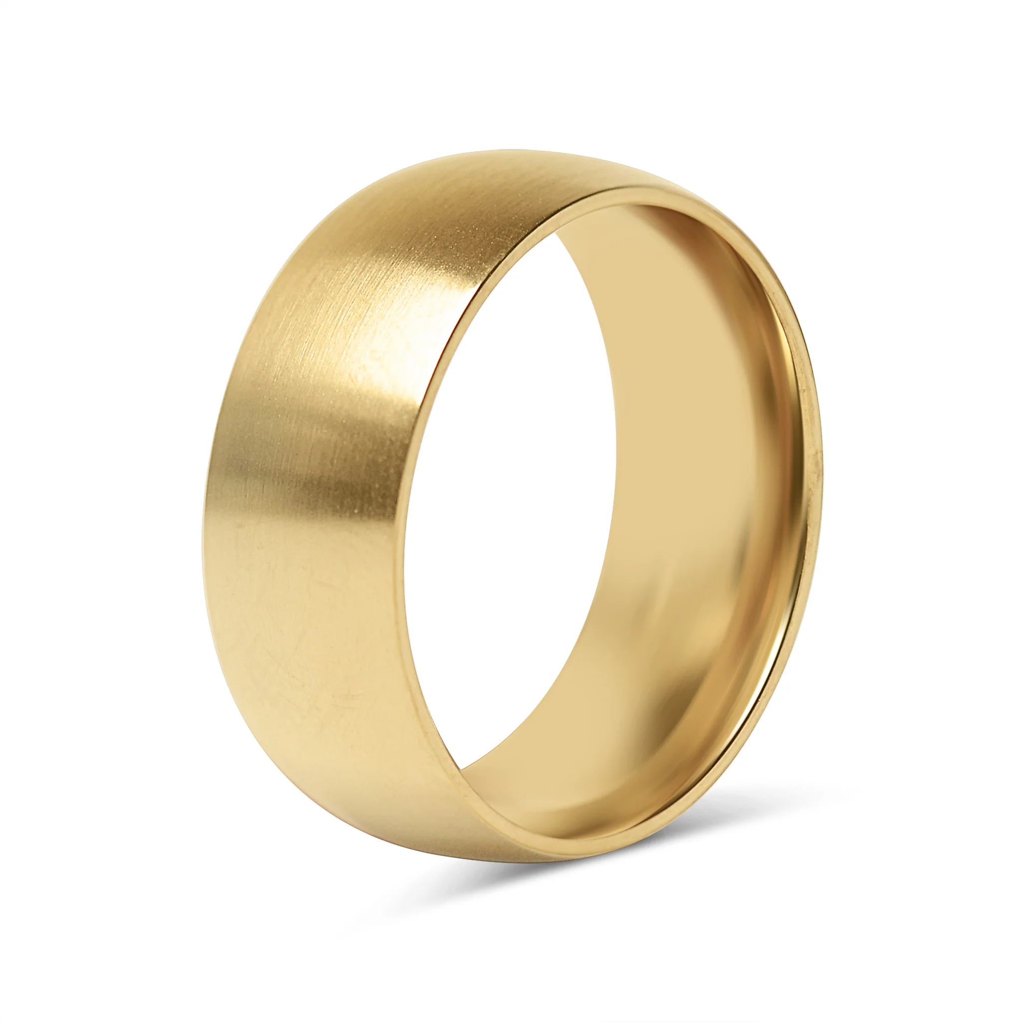 18K Gold PVD Stainless Steel Brushed Matte Blank Ring / CFR7030 - Image 8
