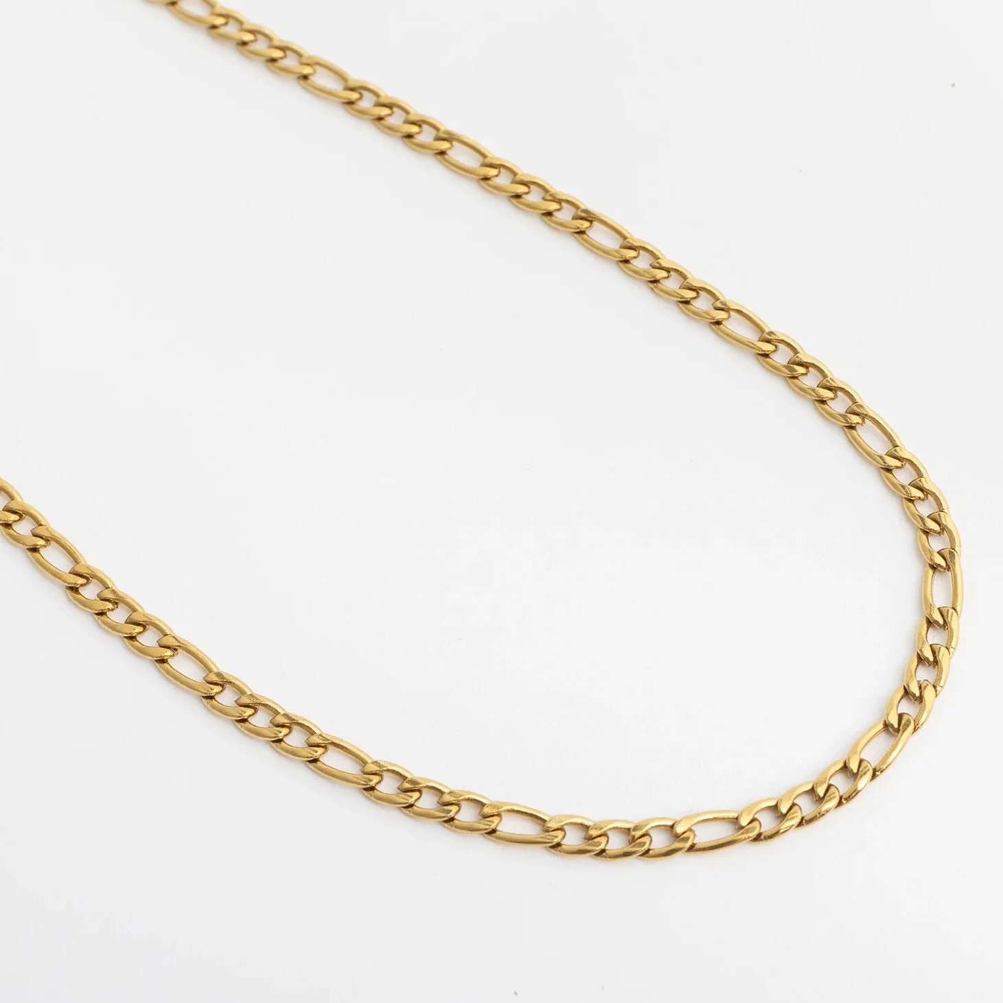 18K Gold PVD Stainless Steel Figaro Chain Bracelet or Anklet / BRJ9097 - Image 5