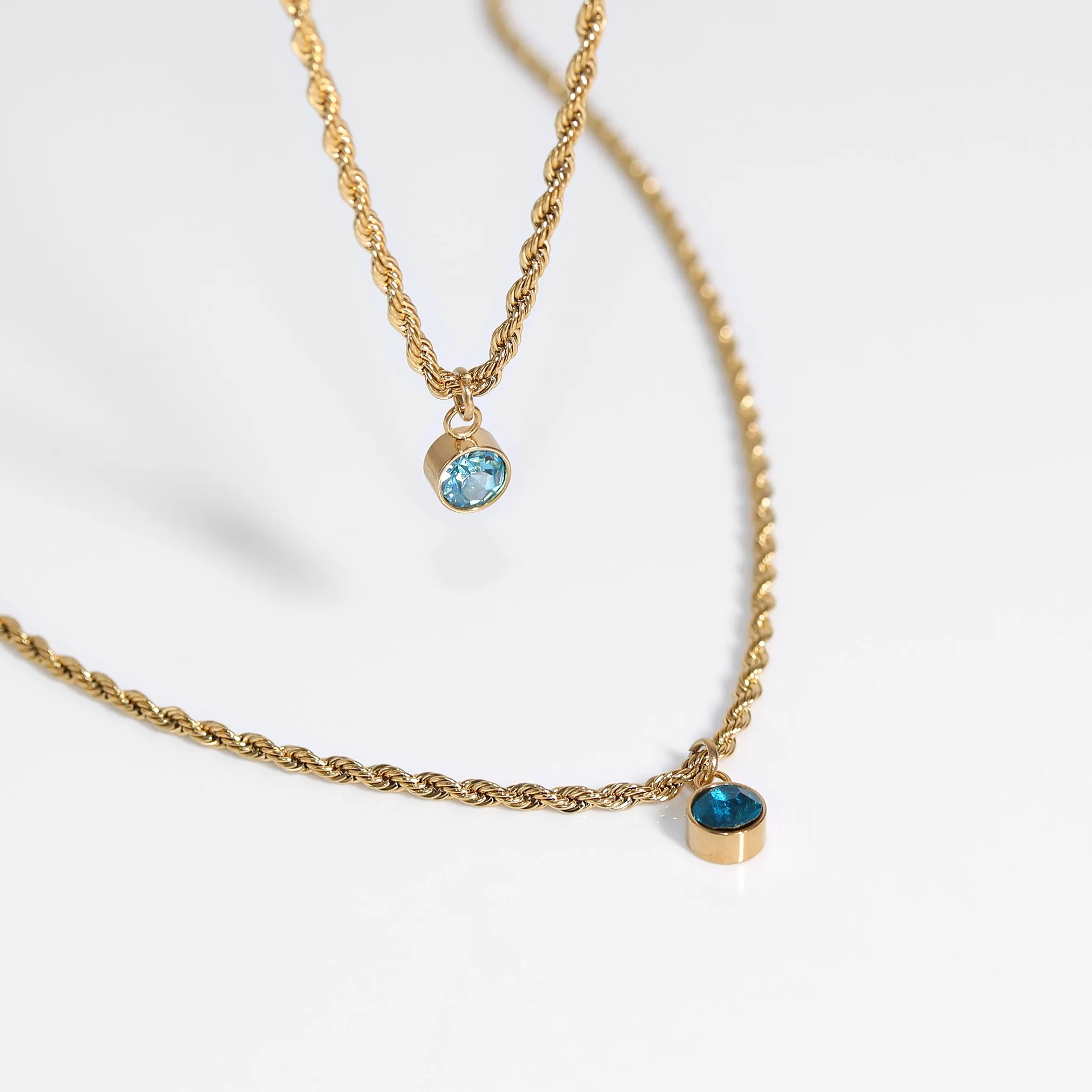 18K Gold PVD Stainless Steel Cubic Zirconia Birthstone Charm / SBB0335 - Image 4