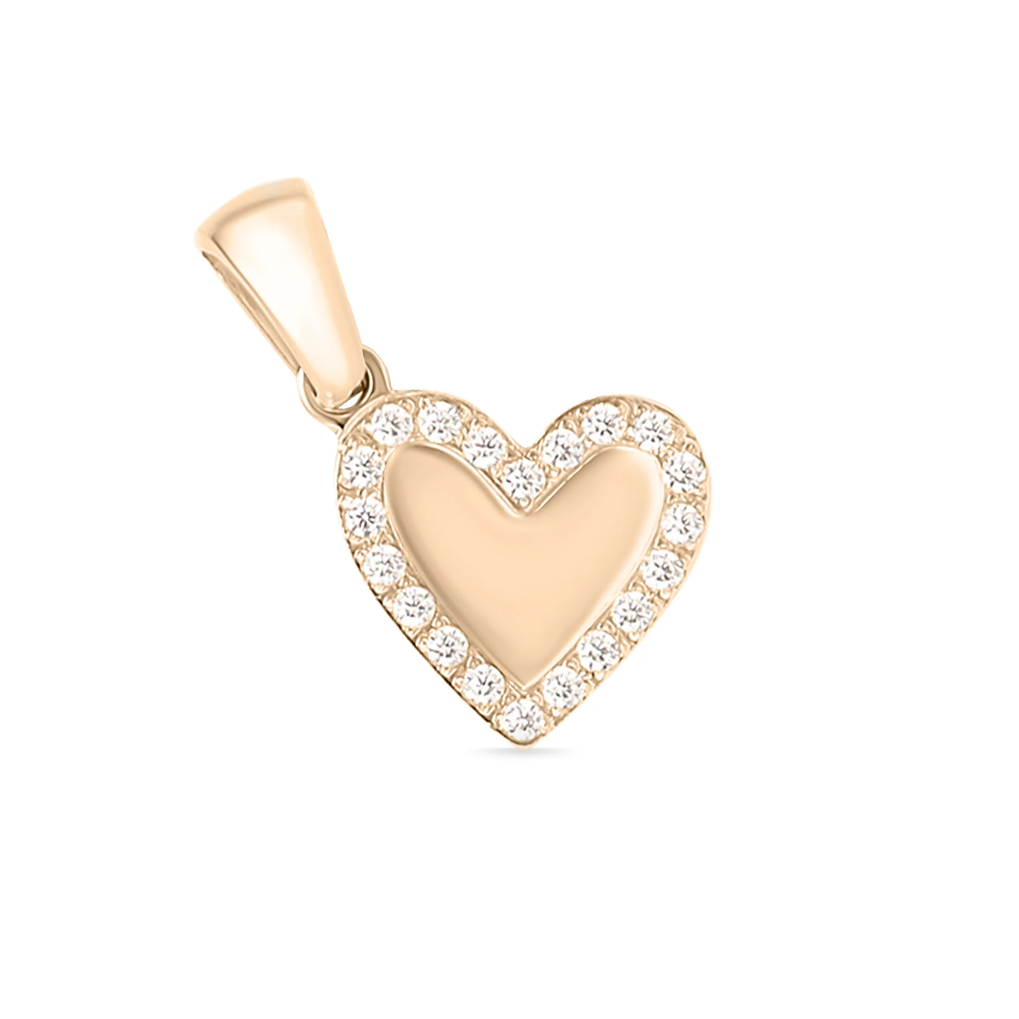 18K Gold PVD Stainless Steel CZ Heart Charm / SBB0289 - Image 8