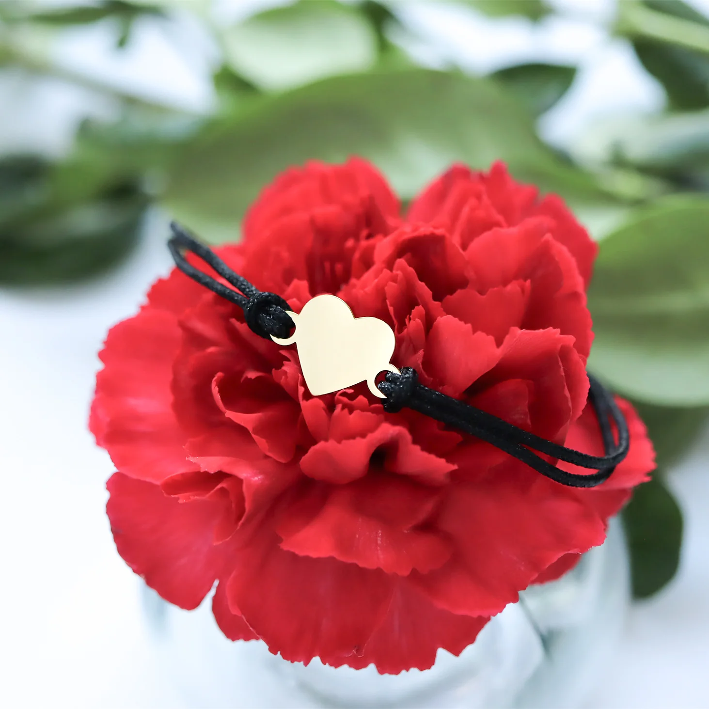 18K Gold PVD Stainless Steel Engravable Heart Friendship Bracelet / SBB0279 - Image 3