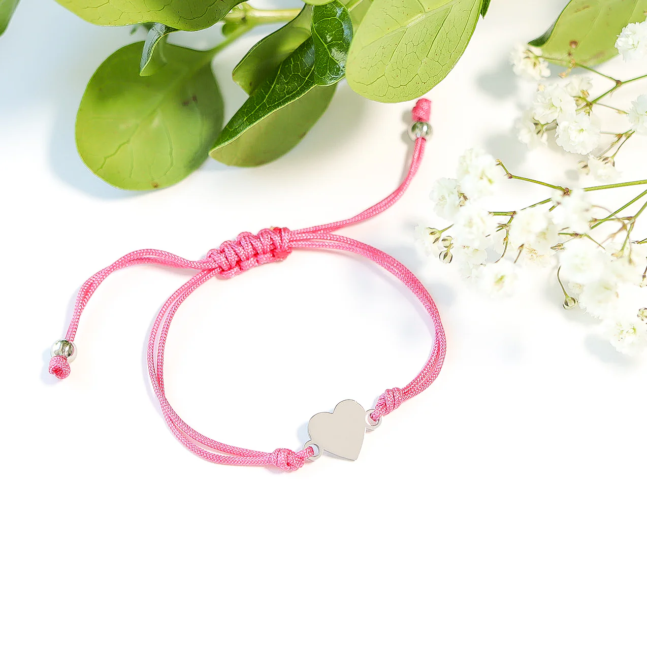 18K Gold PVD Stainless Steel Engravable Heart Friendship Bracelet / SBB0279 - Image 5