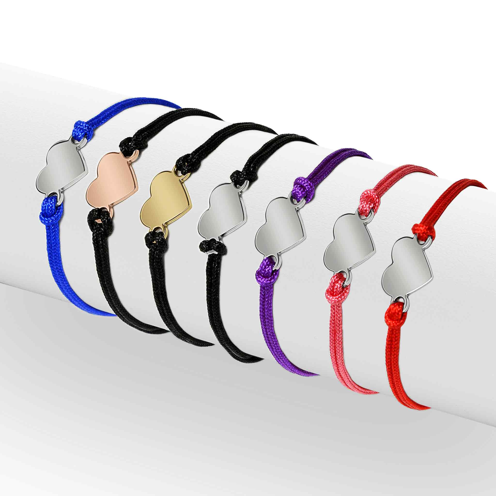 18K Gold PVD Stainless Steel Engravable Heart Friendship Bracelet / SBB0279 - Image 8