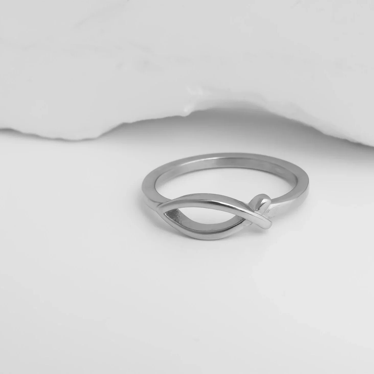 18K Gold PVD Stainless Steel Fish Stacking Ring / KSS0028 - Image 6