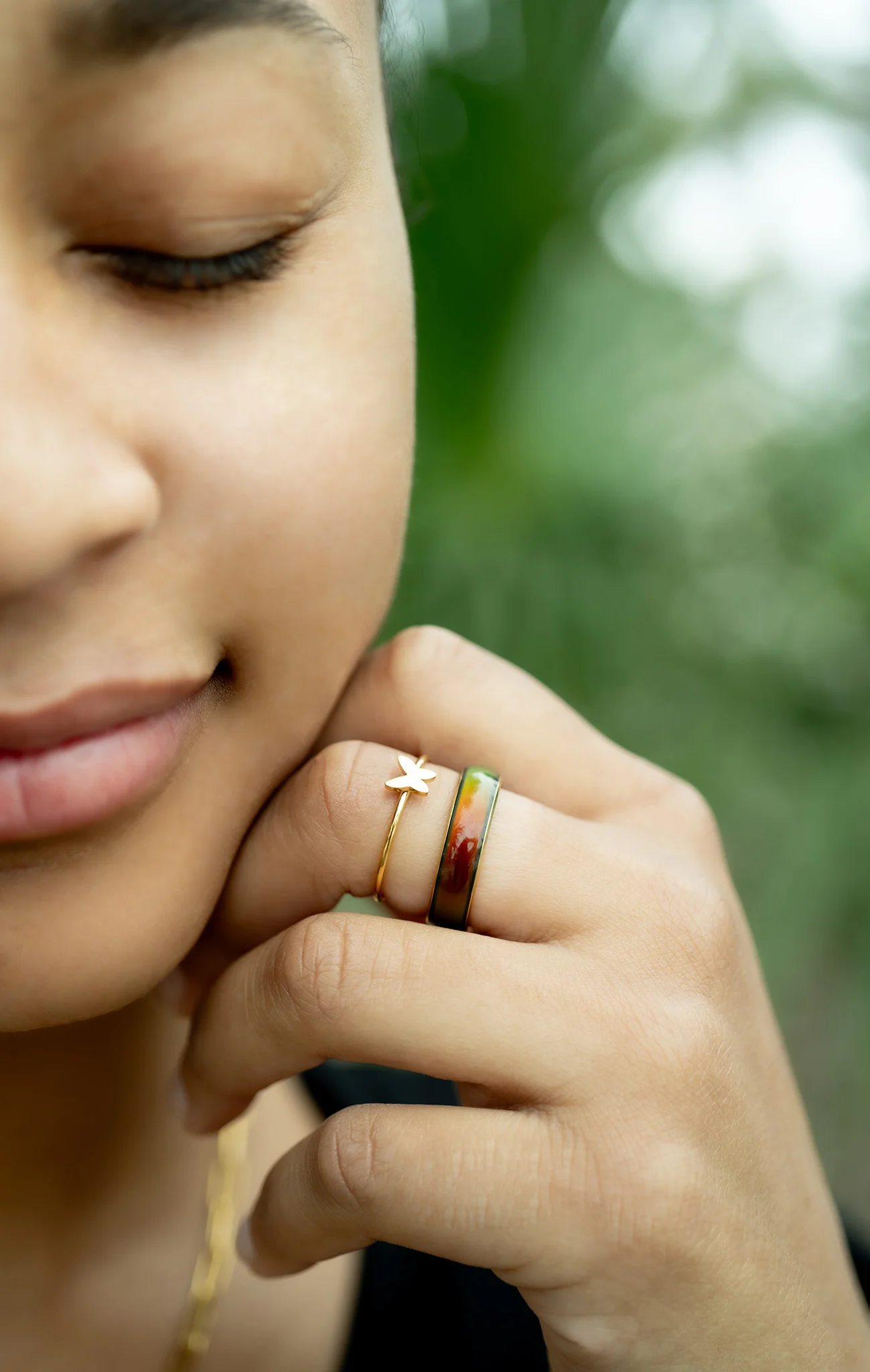 18K Gold PVD Stainless Steel Mood Band Ring / CFR7042 - Image 10