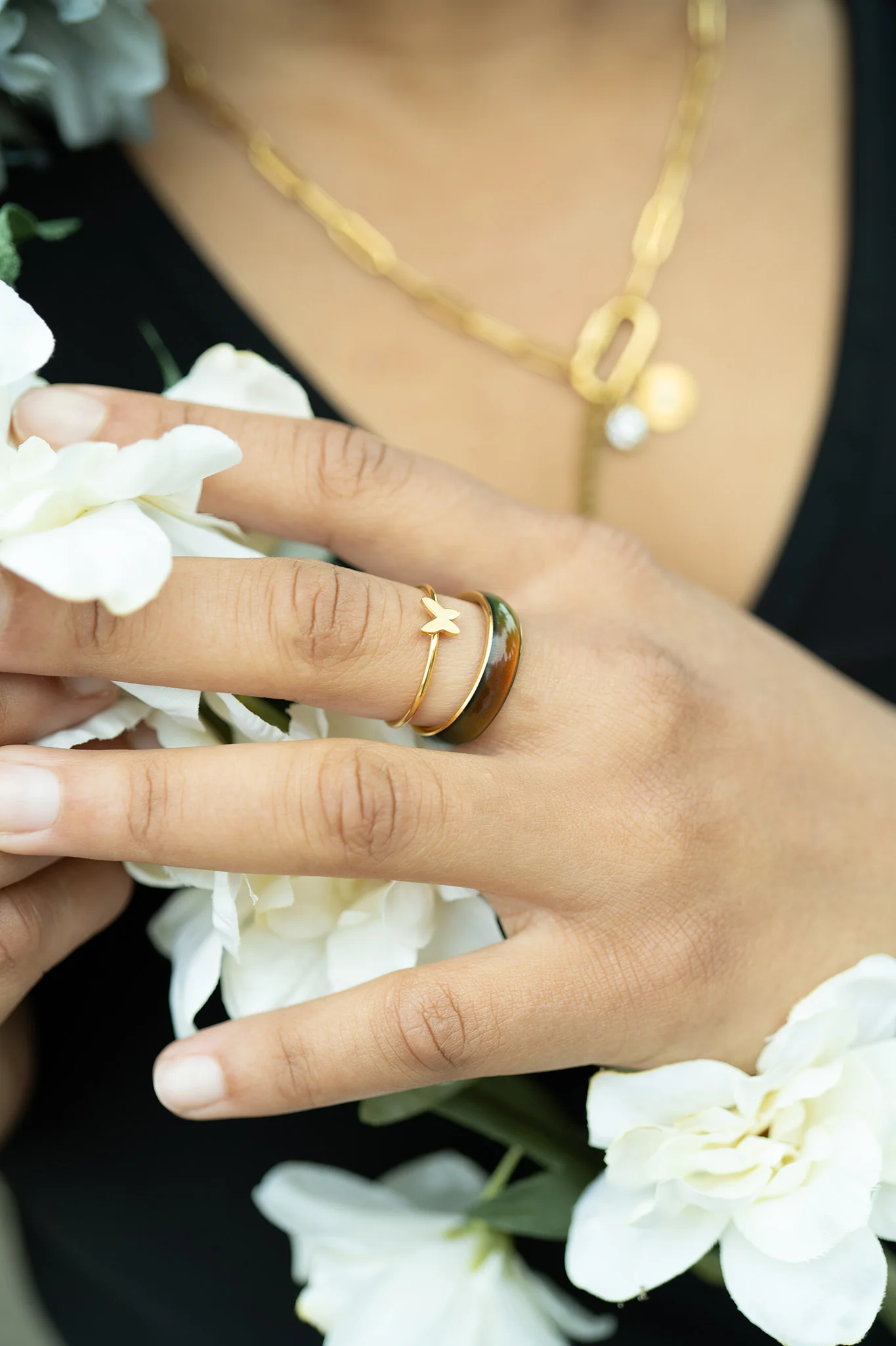 18K Gold PVD Stainless Steel Mood Band Ring / CFR7042 - Image 9