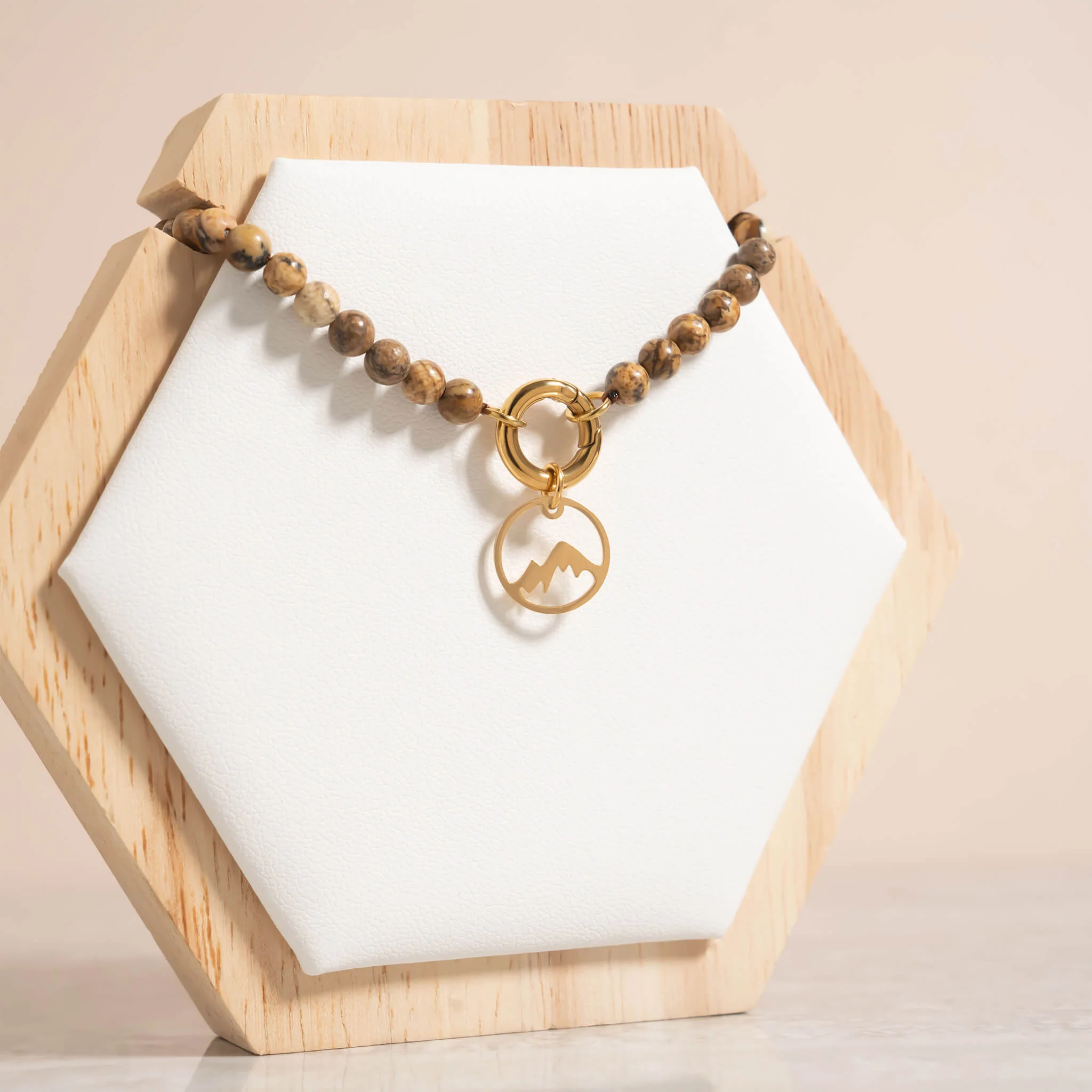 18K Gold PVD Stainless Steel Mountain Charm / PDJ5048 - Image 3