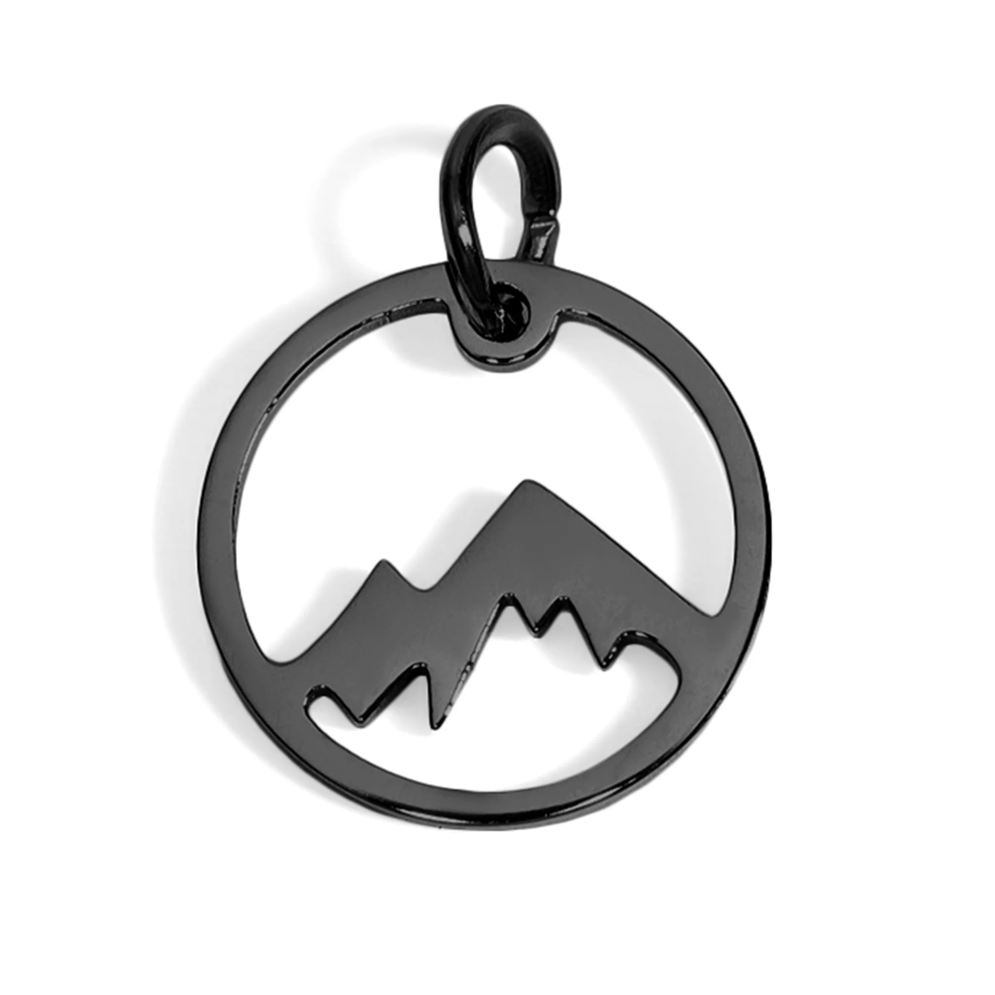 18K Gold PVD Stainless Steel Mountain Charm / PDJ5048 - Image 7