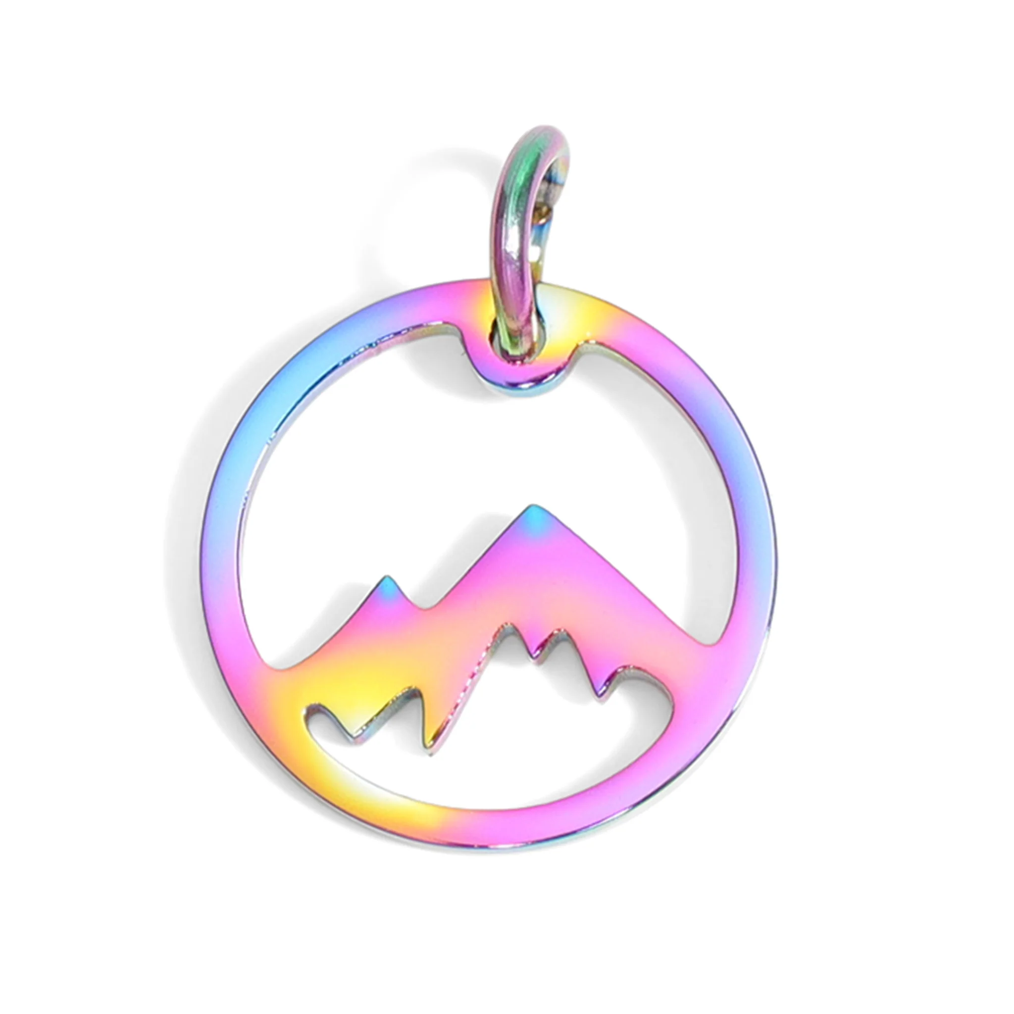 18K Gold PVD Stainless Steel Mountain Charm / PDJ5048 - Image 8