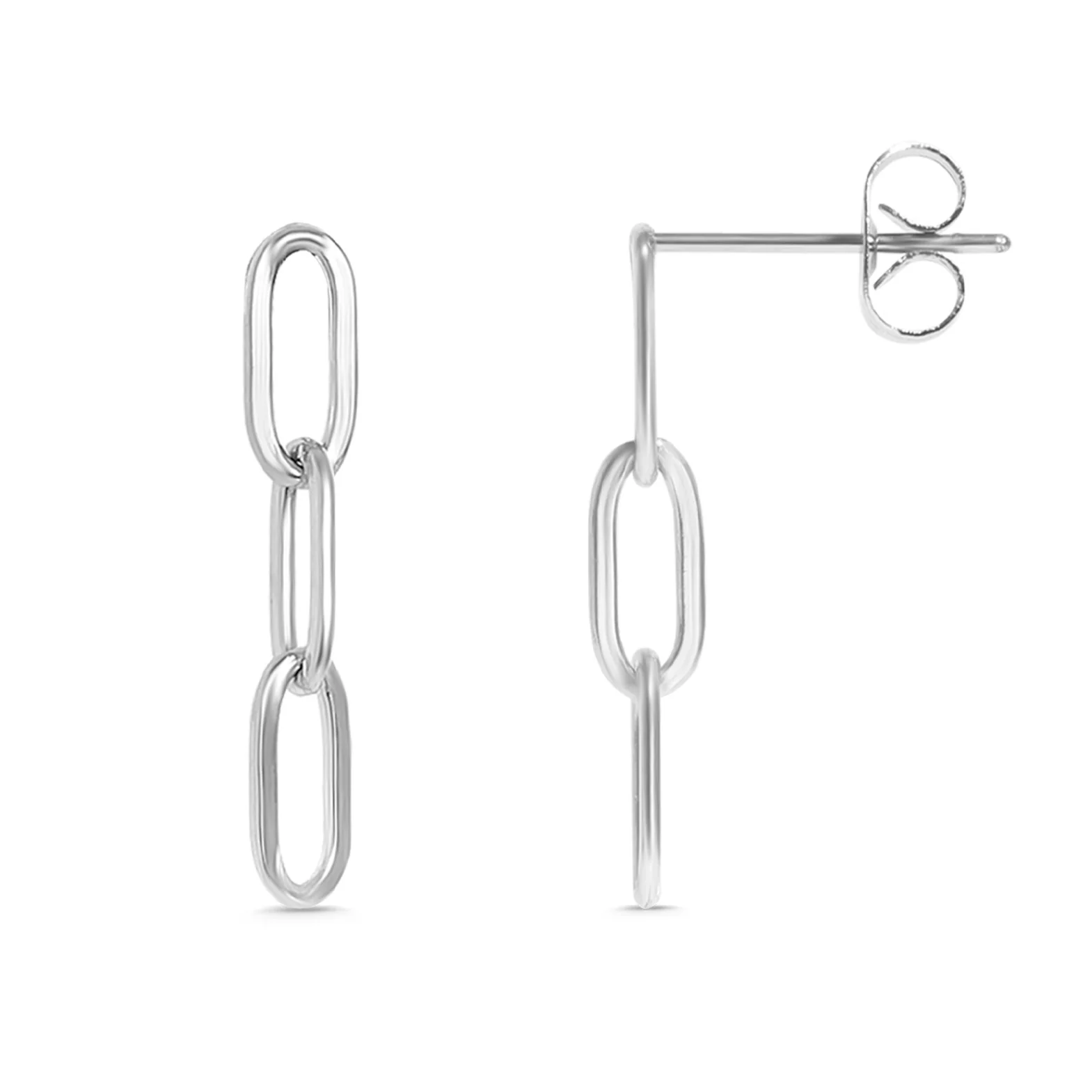 18K Gold PVD Stainless Steel Paperclip Earrings / ERJ0002 - Image 4