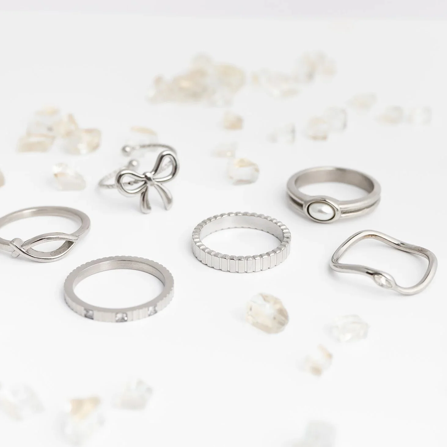 18K Gold PVD Stainless Steel Pearl Statement Ring / KSS0031 - Image 6