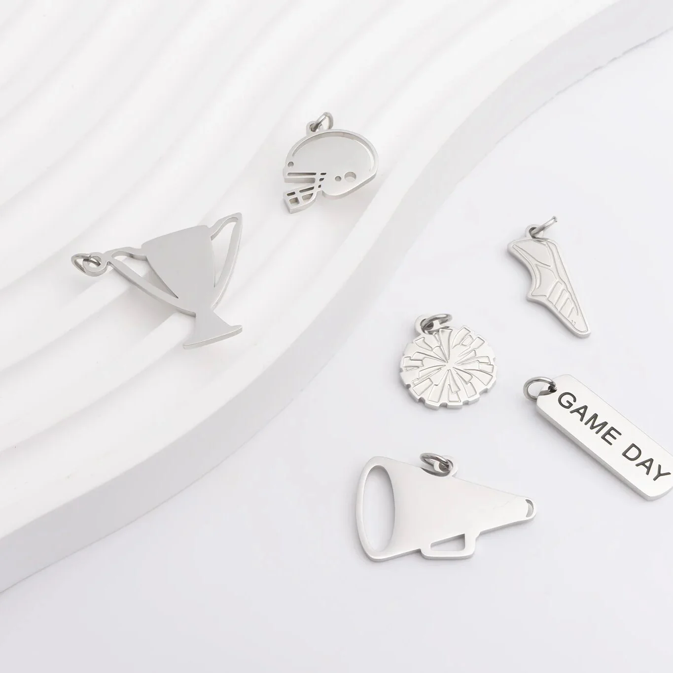 18K Gold PVD Stainless Steel Pom Pom Charm / PDL0383 - Image 6