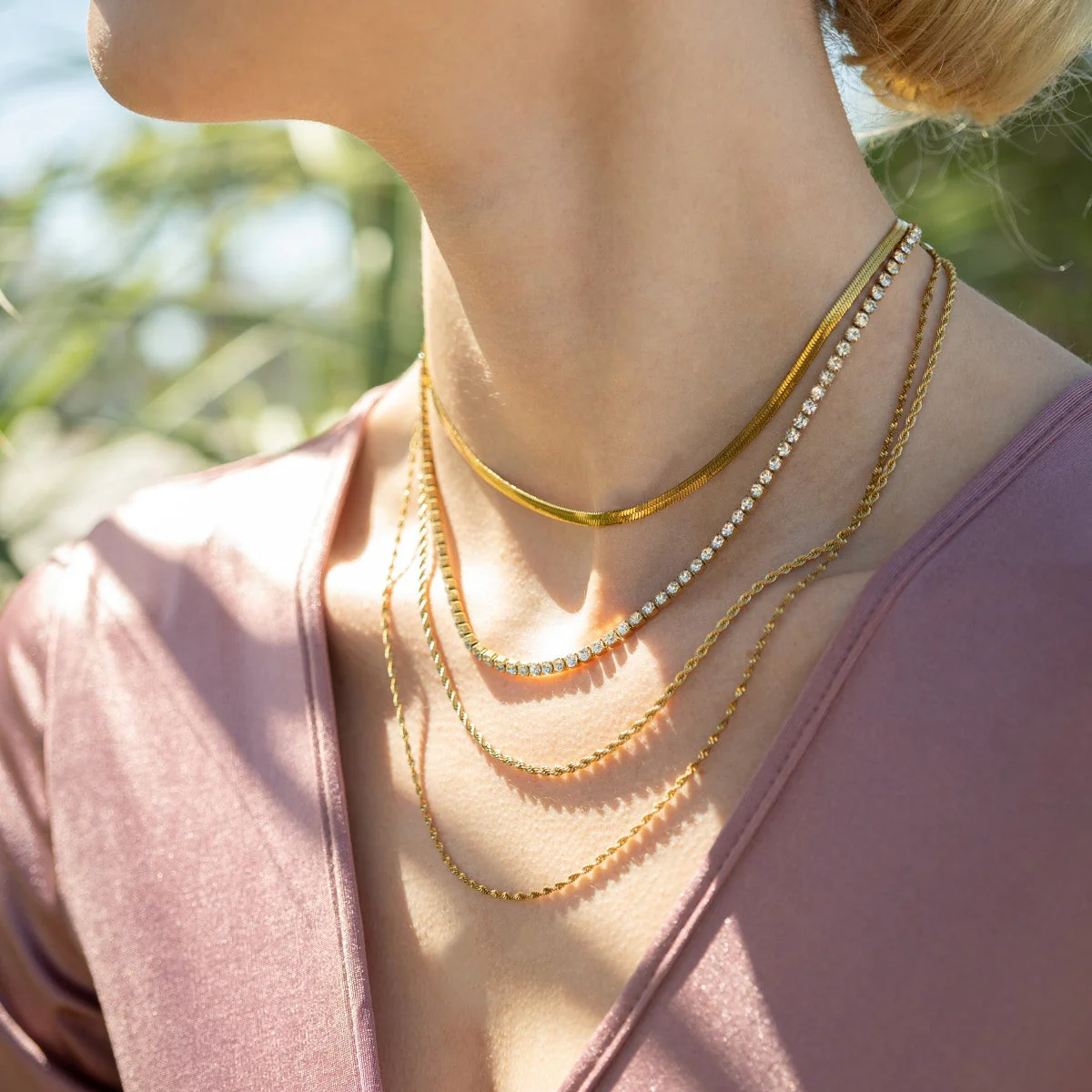 18K Gold PVD Stainless Steel Rope Chain Necklace / CHN9702 - Image 10