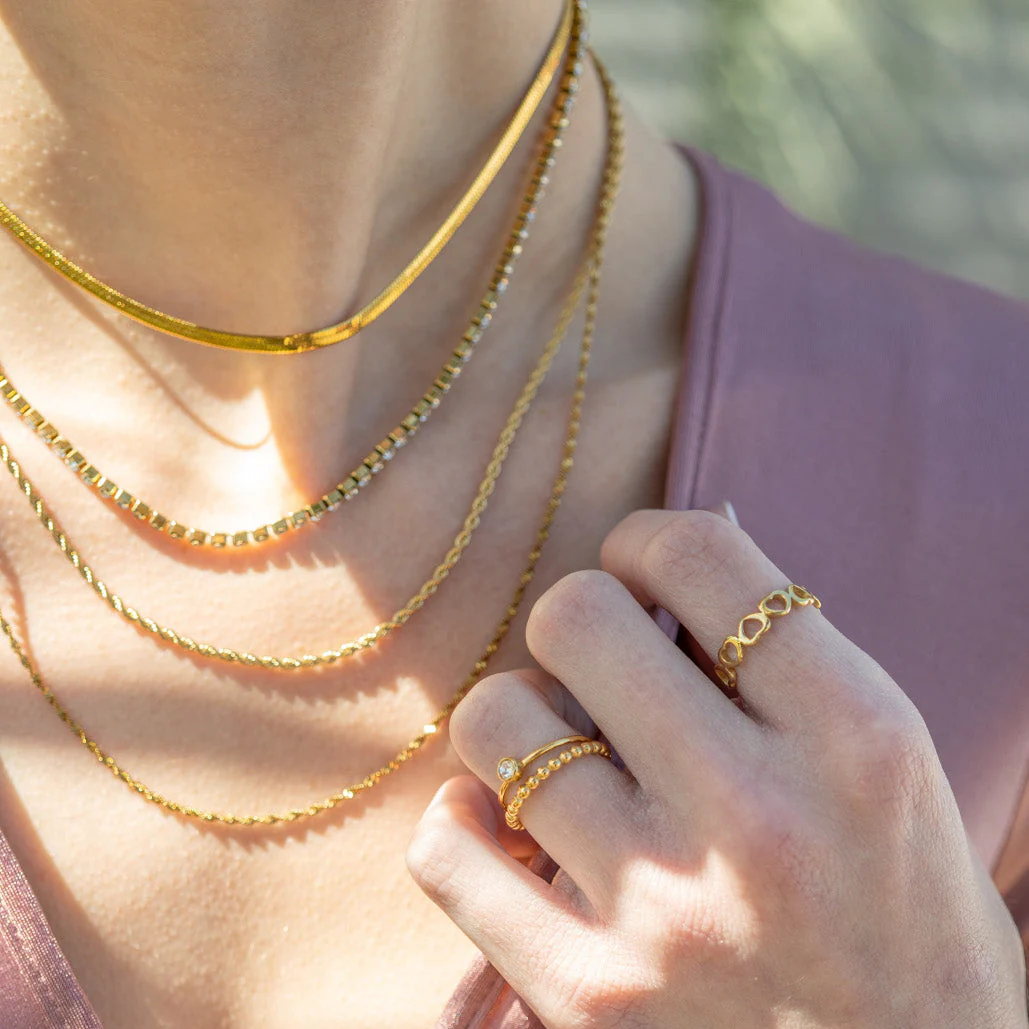 18K Gold PVD Stainless Steel Rope Chain Necklace / CHN9702 - Image 6