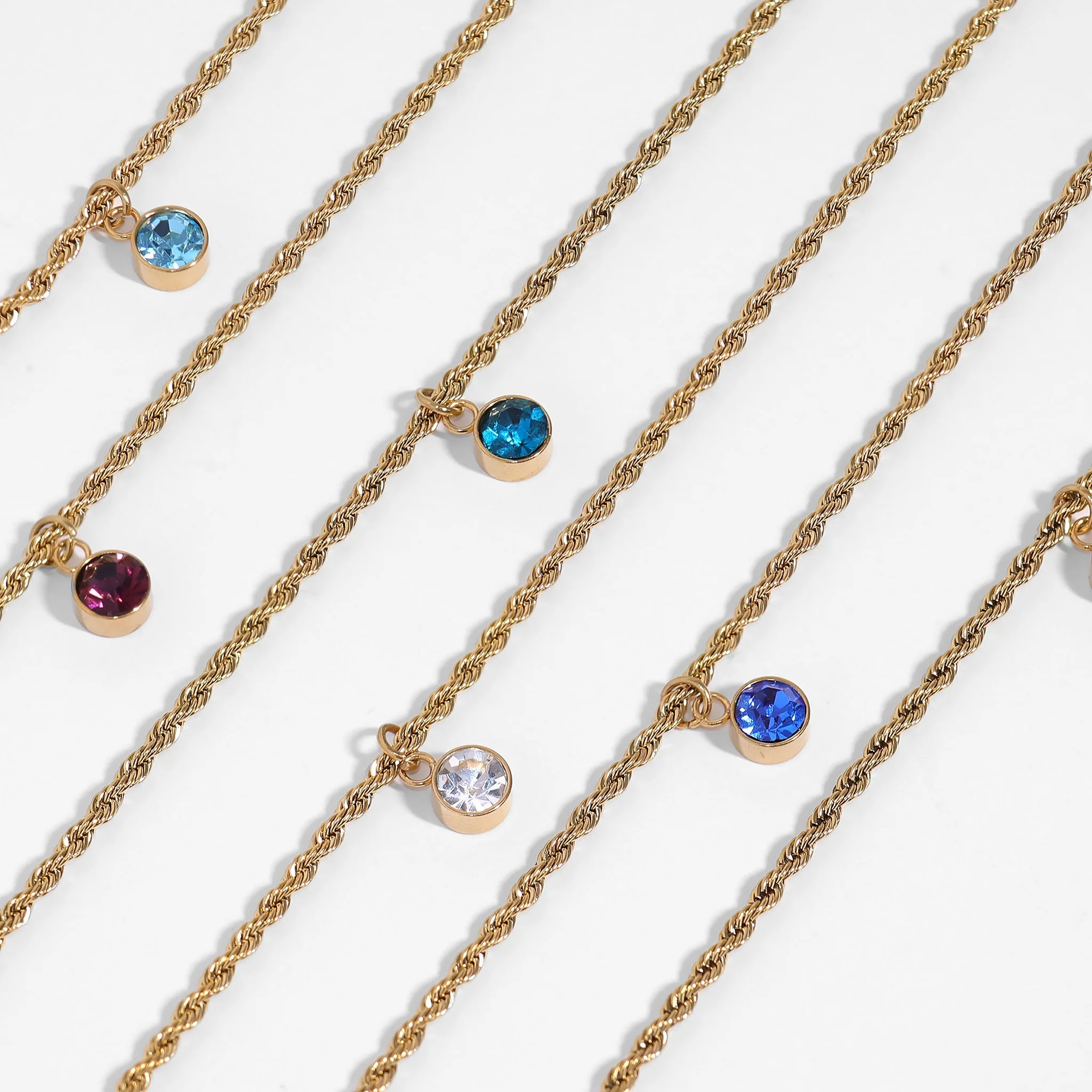 18K Gold PVD Stainless Steel Rope Chain Necklace / CHN9702 - Image 7