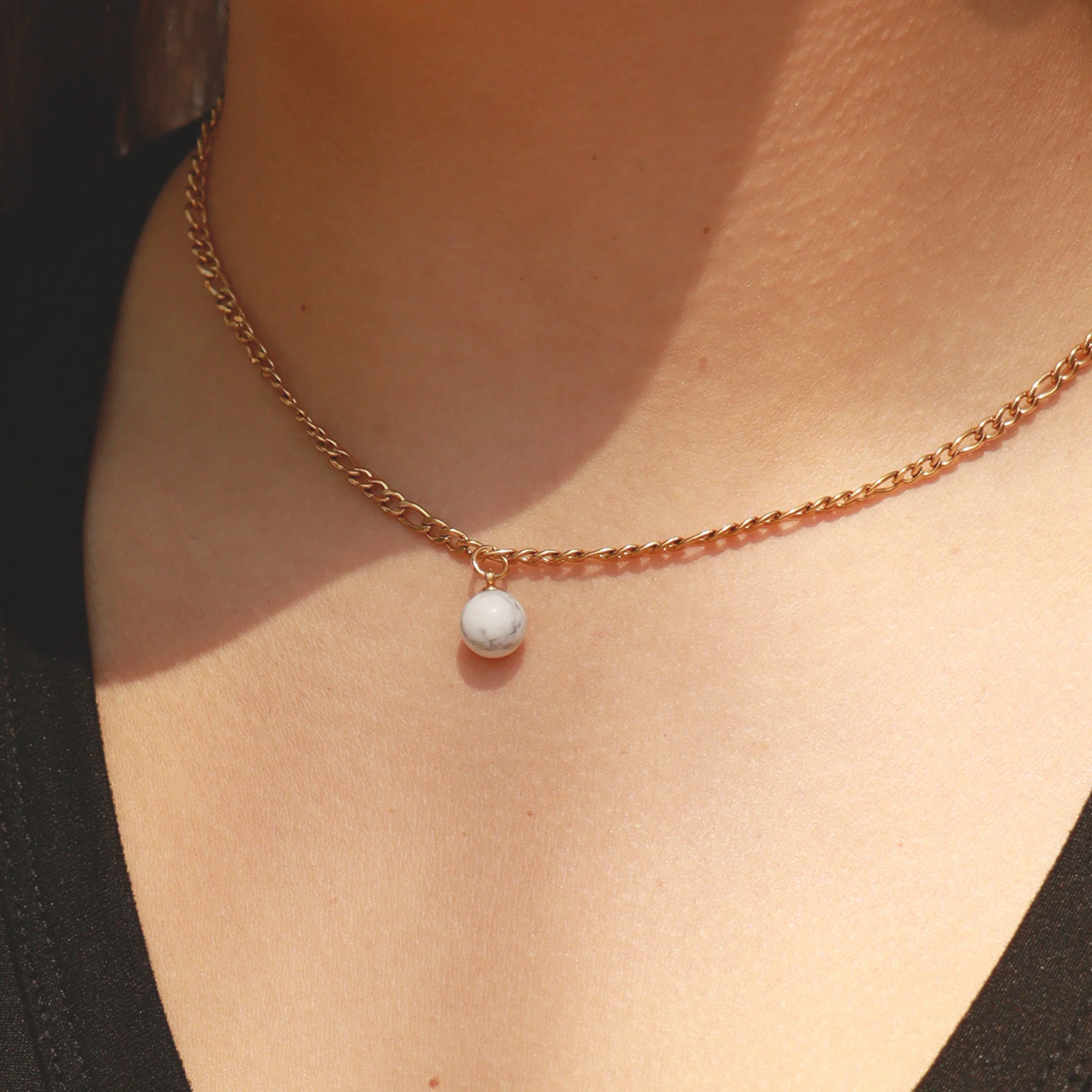 18K Gold PVD Stainless Steel Semi Precious Natural Stone Charms / SBB0306 - Image 3