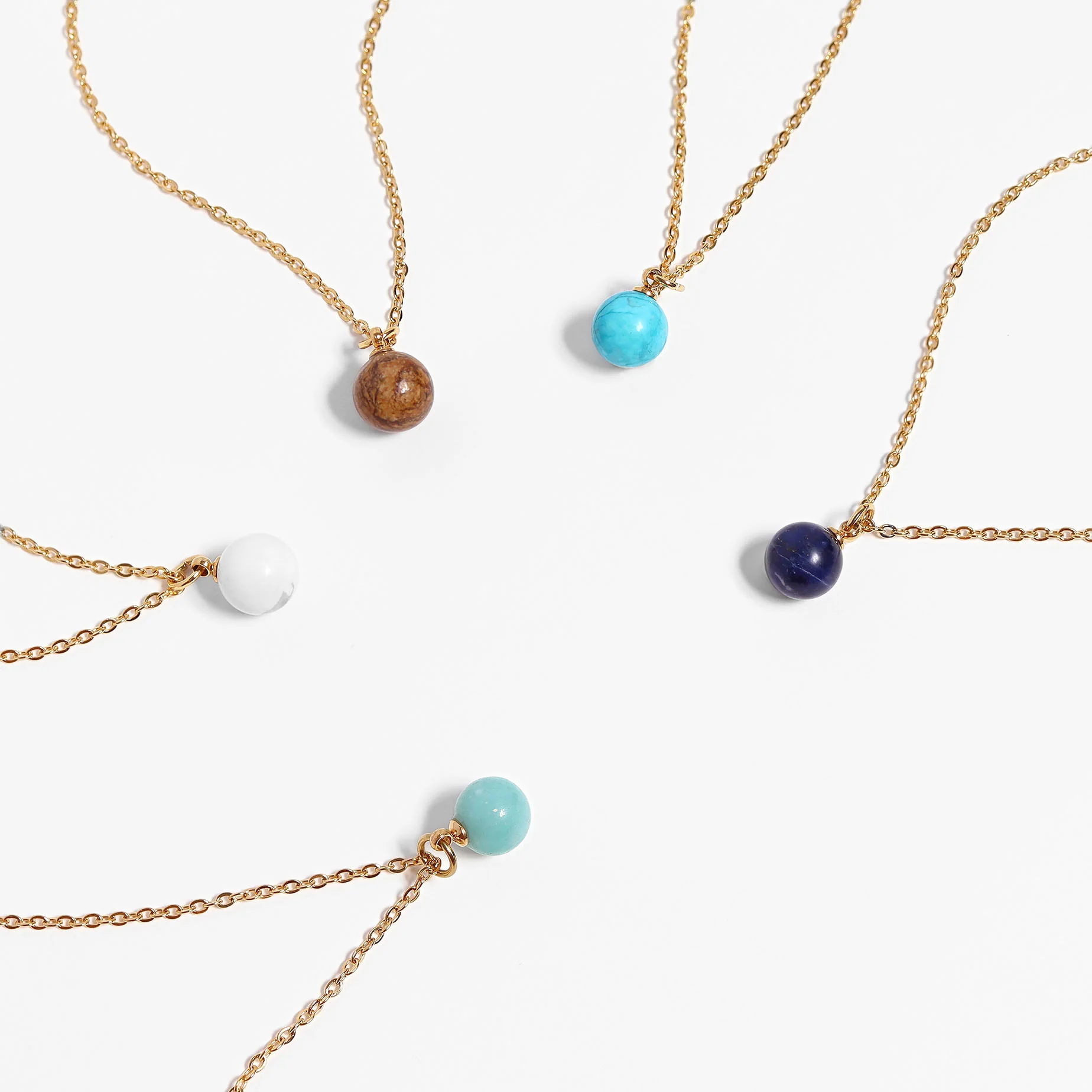 18K Gold PVD Stainless Steel Semi Precious Natural Stone Charms / SBB0306 - Image 4