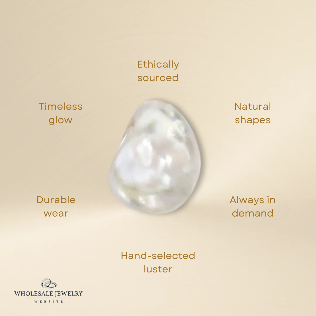 18K Gold PVD Stainless Steel Freshwater Pearl Bow Charm / PDL0291 - Image 13