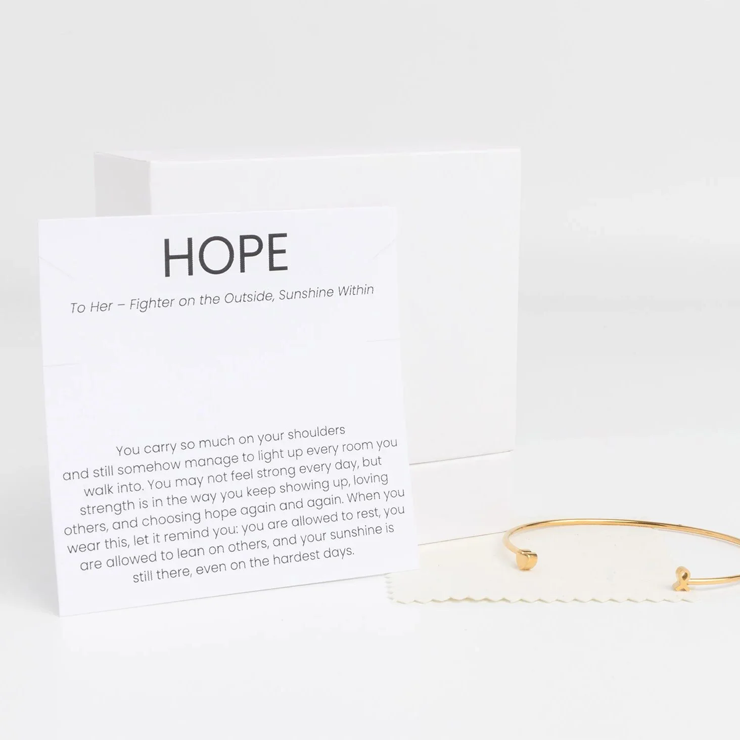 18K Gold PVD Stainless Steel The Cancer Awareness Hope Gift Set / BND0093 - Image 3