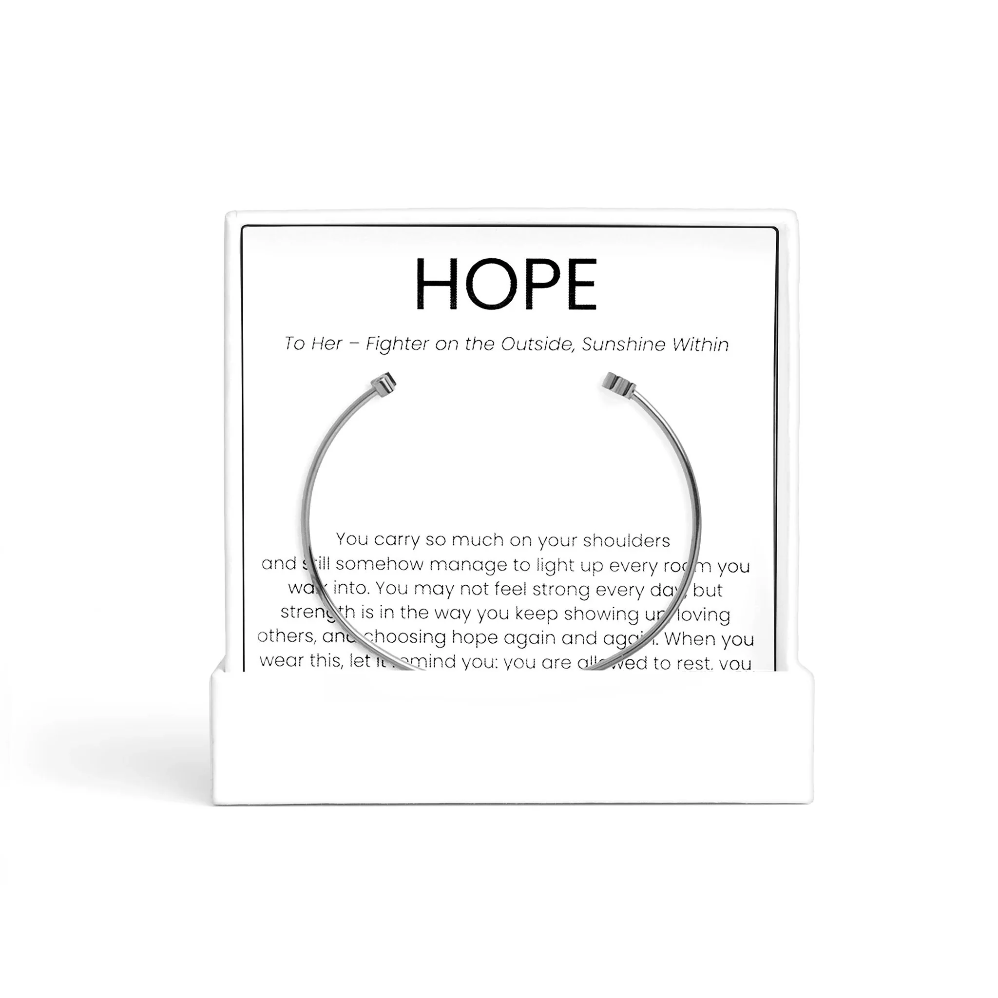 18K Gold PVD Stainless Steel The Cancer Awareness Hope Gift Set / BND0093 - Image 4