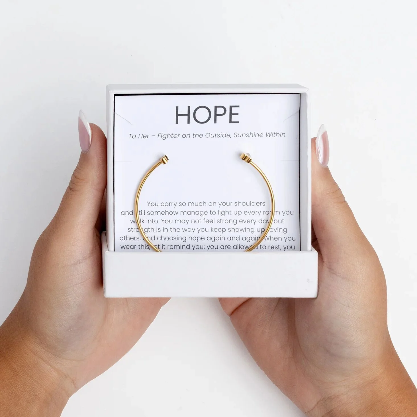 18K Gold PVD Stainless Steel The Cancer Awareness Hope Gift Set / BND0093 - Image 7